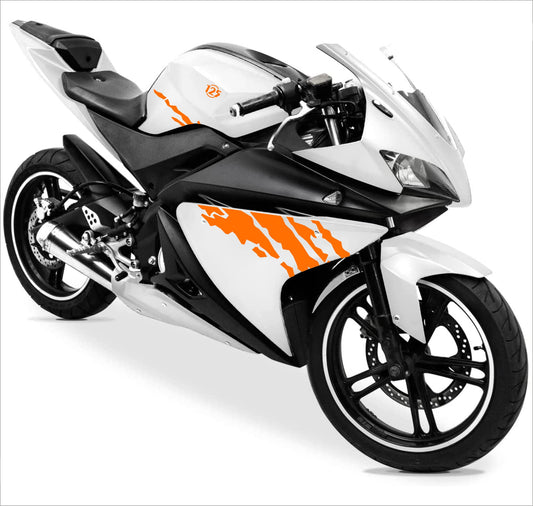 DualColorStampe Adesivi Compatibili con Yamaha YZF-R125 R125 (DX-SX) Carena moto decal stickers Design graffio M0127 a €18.99 solo da DualColorStampe