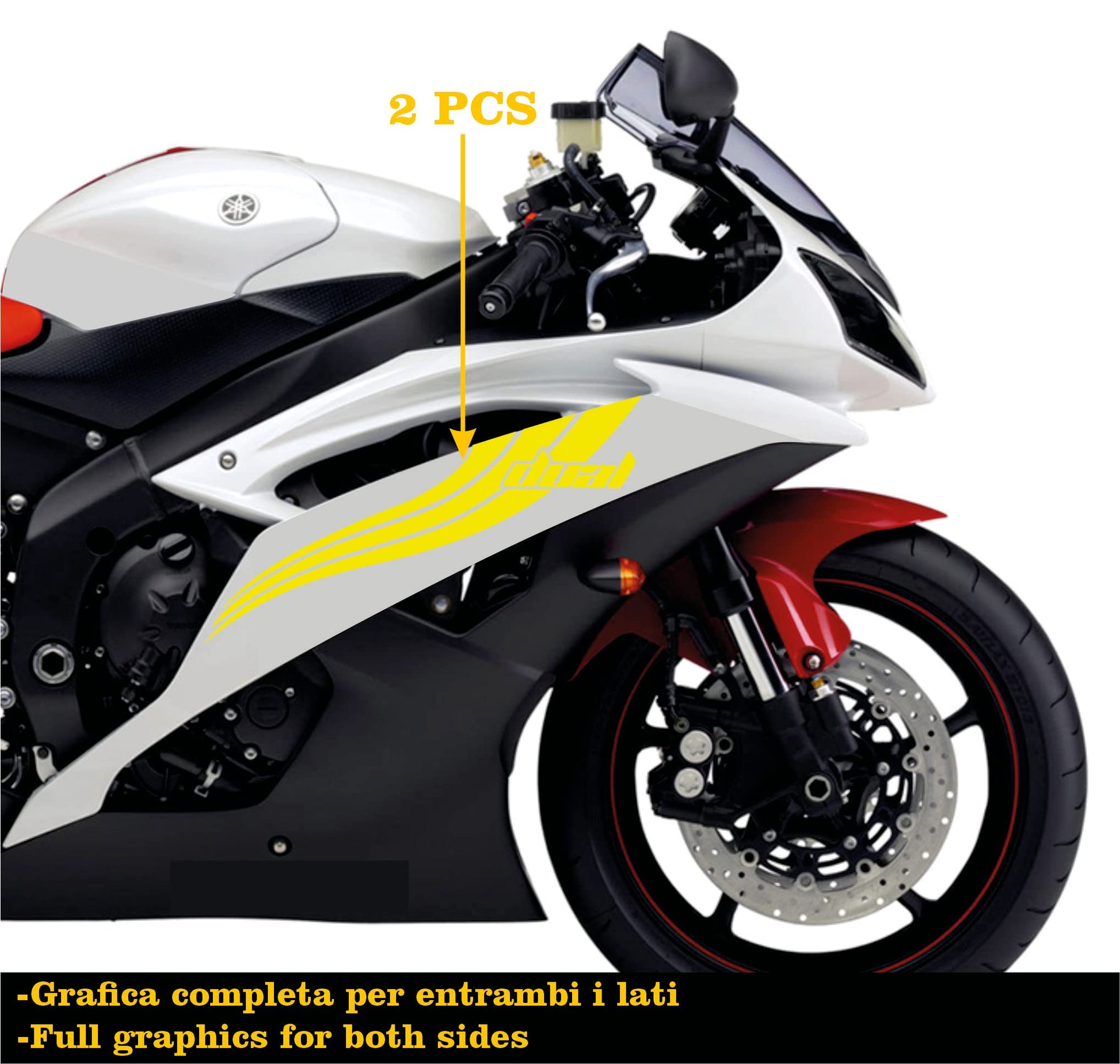 DualColorStampe Adesivi Compatibili con Yamaha R6 ANNO 2008 carena moto accessori stickers Motociclo colore a scelta DUAL COD.M0281 a €25.99 solo da DualColorStampe