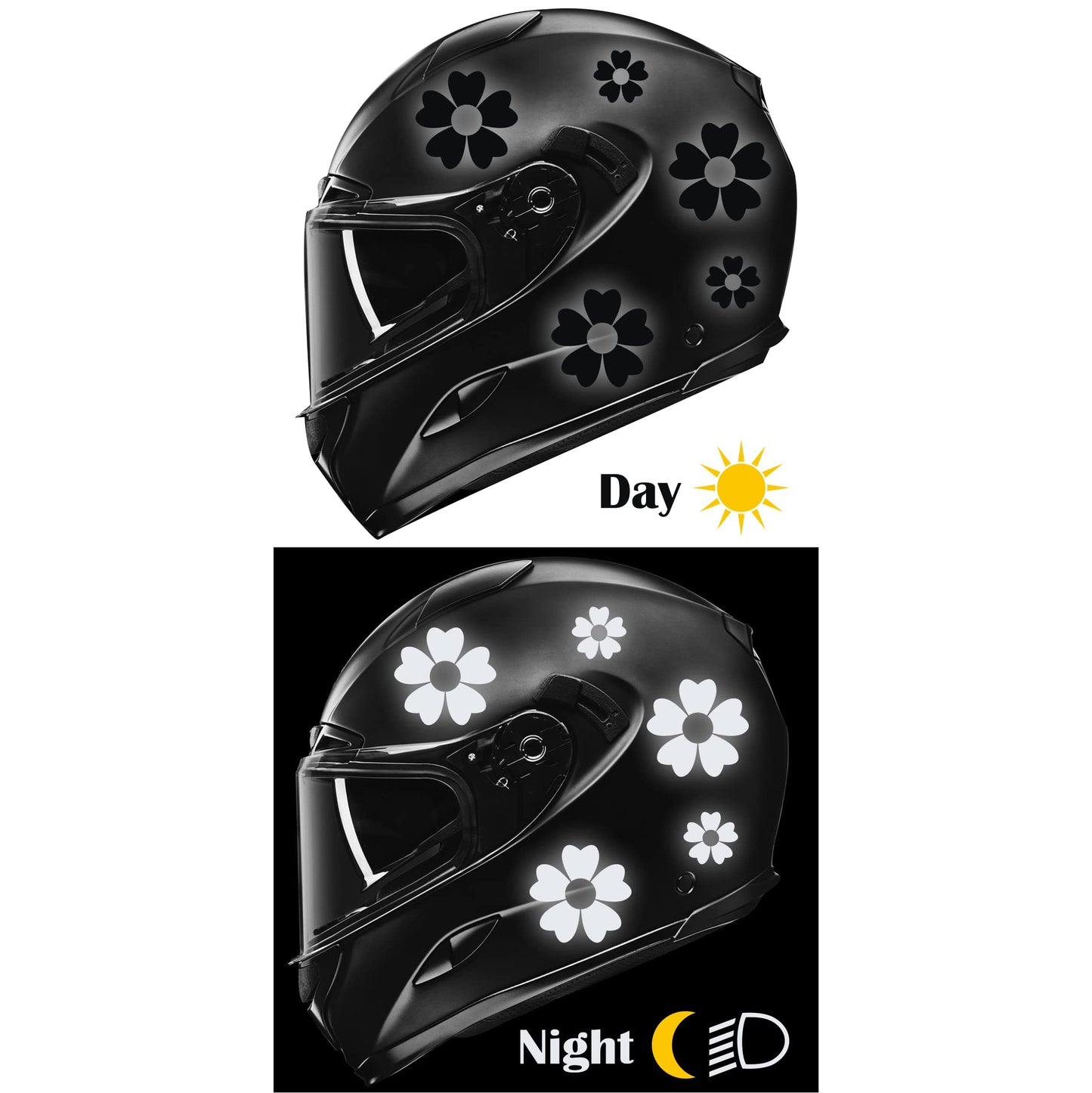 DualColorStampe Adesivi FIORI CASCO DONNA rifrangenti riflettenti catarifrangenti per scooter bici bicicletta auto moto stickers COD.C0059 a €11.99 solo da DualColorStampe