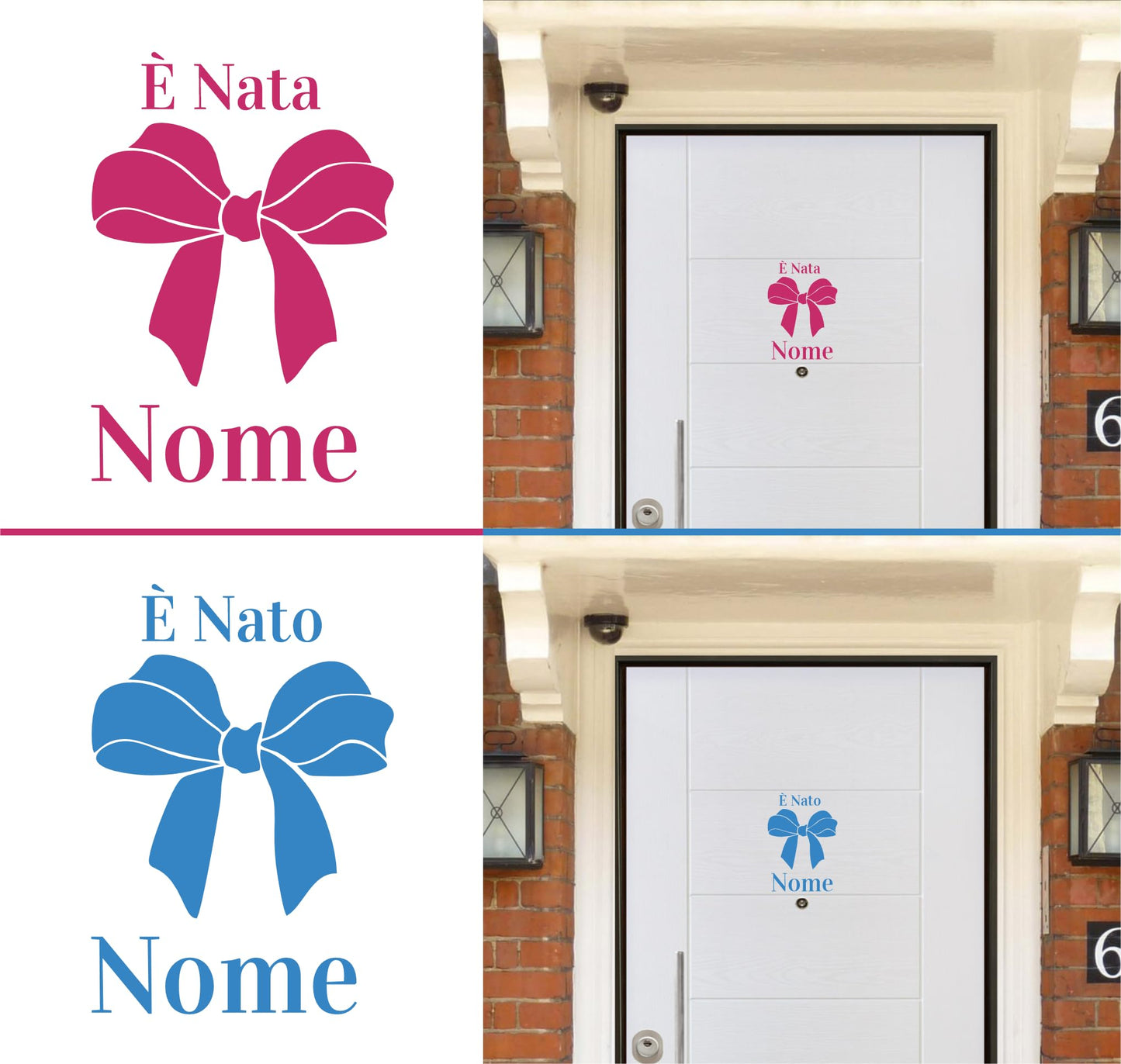 X1 Adesivo Fiocco Nascita Bimbo con Nome, Fiocco Nascita Bimba con Nome, Fiocco Nascita Azzurro Personalizzabile,Fiocco Nascita Fucsia Personalizzabile Coccarda Adesiva I0150 a €13.00 solo da DualColorStampe