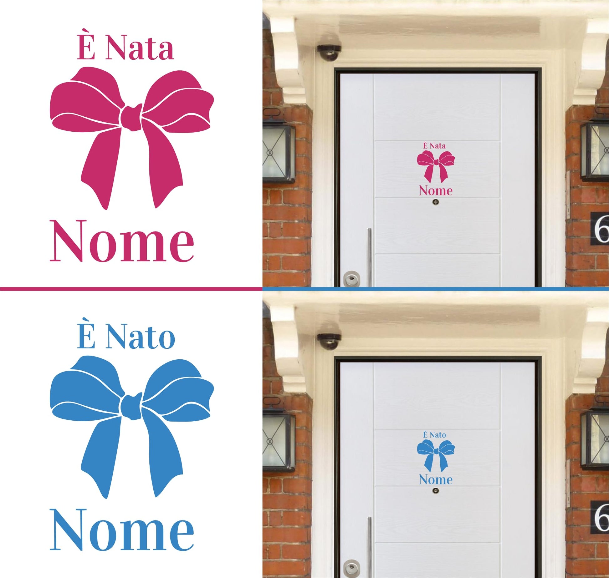 X1 Adesivo Fiocco Nascita Bimbo con Nome, Fiocco Nascita Bimba con Nome, Fiocco Nascita Azzurro Personalizzabile,Fiocco Nascita Fucsia Personalizzabile Coccarda Adesiva I0150 a €13.00 solo da DualColorStampe