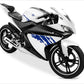 DualColorStampe Adesivi Compatibili con Yamaha YZF-R125 R125 (DX-SX) Carena moto decal stickers Design graffio M0127 a €18.99 solo da DualColorStampe