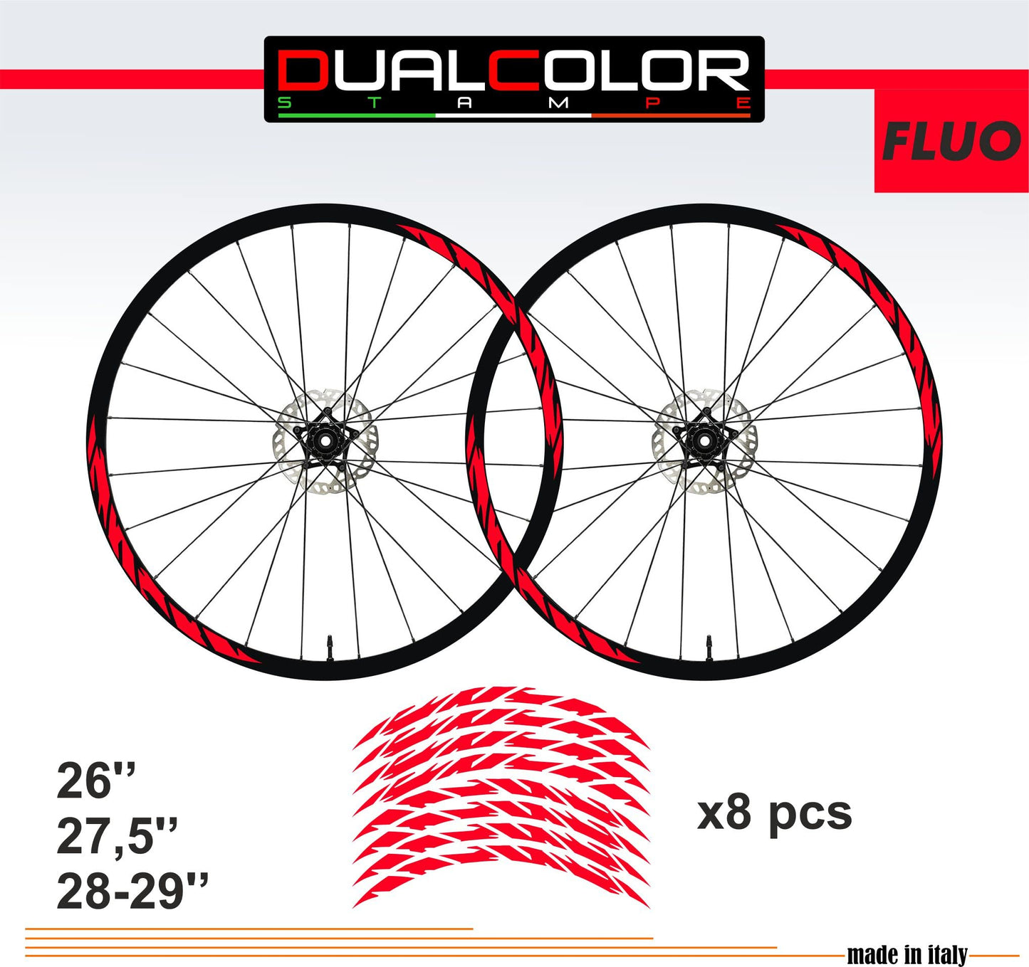 DualColorStampe Adesivi Compatibili con CUBE Cerchi Bici 26'' - 27,5'' - 28-29'' Pollici Ruota Bici MTB Bike Stickers Cerchi MTB B0062 a €15.99 solo da DualColorStampe