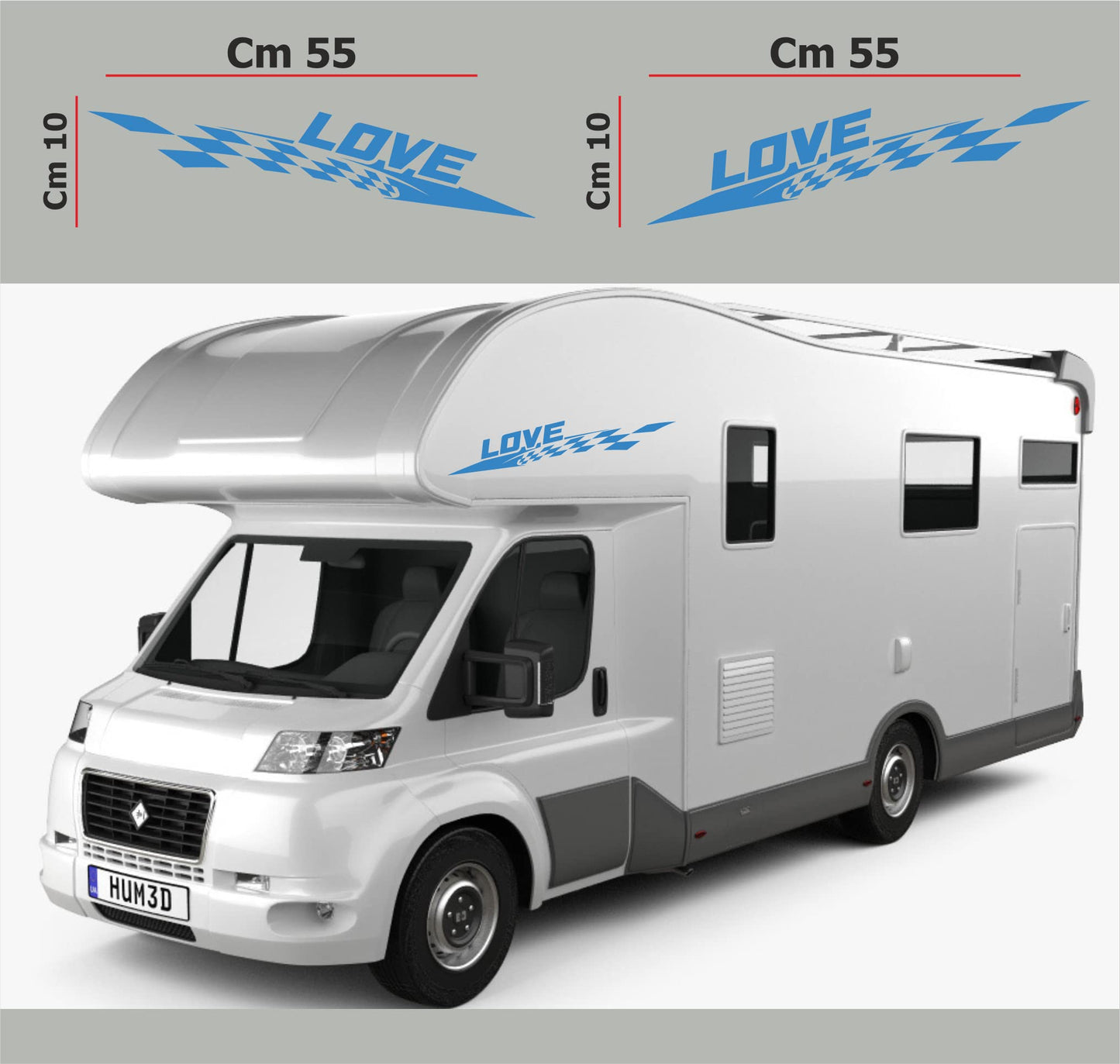 DualColorStampe Adesivi per Camper Compatibili con Adria Arca Bürstner Carthago Chausson Elnagh Mclouis Caravan Scacchiera roulotte COD.0209 a €16.99 solo da DualColorStampe