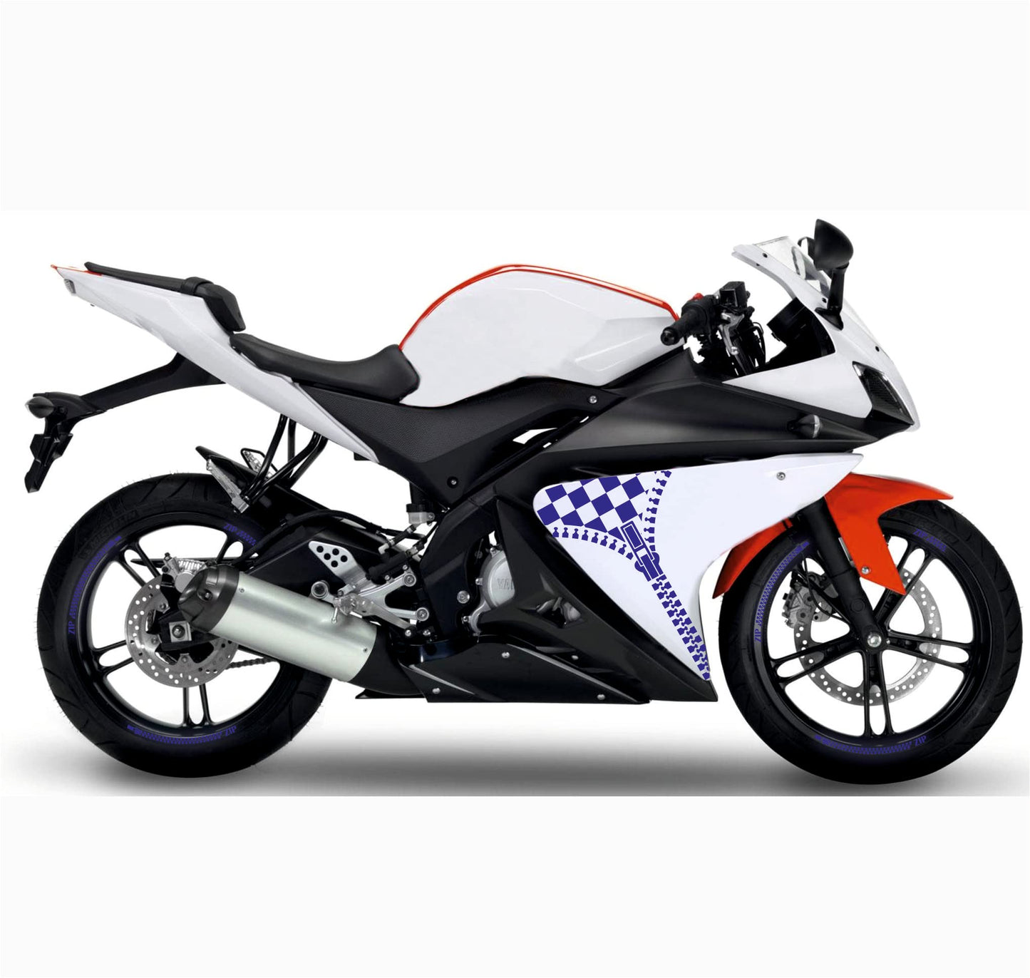 DualColorStampe Adesivi Compatibili con Yamaha YZF-R125 R125 (2014-2018) Strisce cerchi 17'' Pollici + Carena moto decalcomania stickers COD.M0240 a €45.90 solo da DualColorStampe