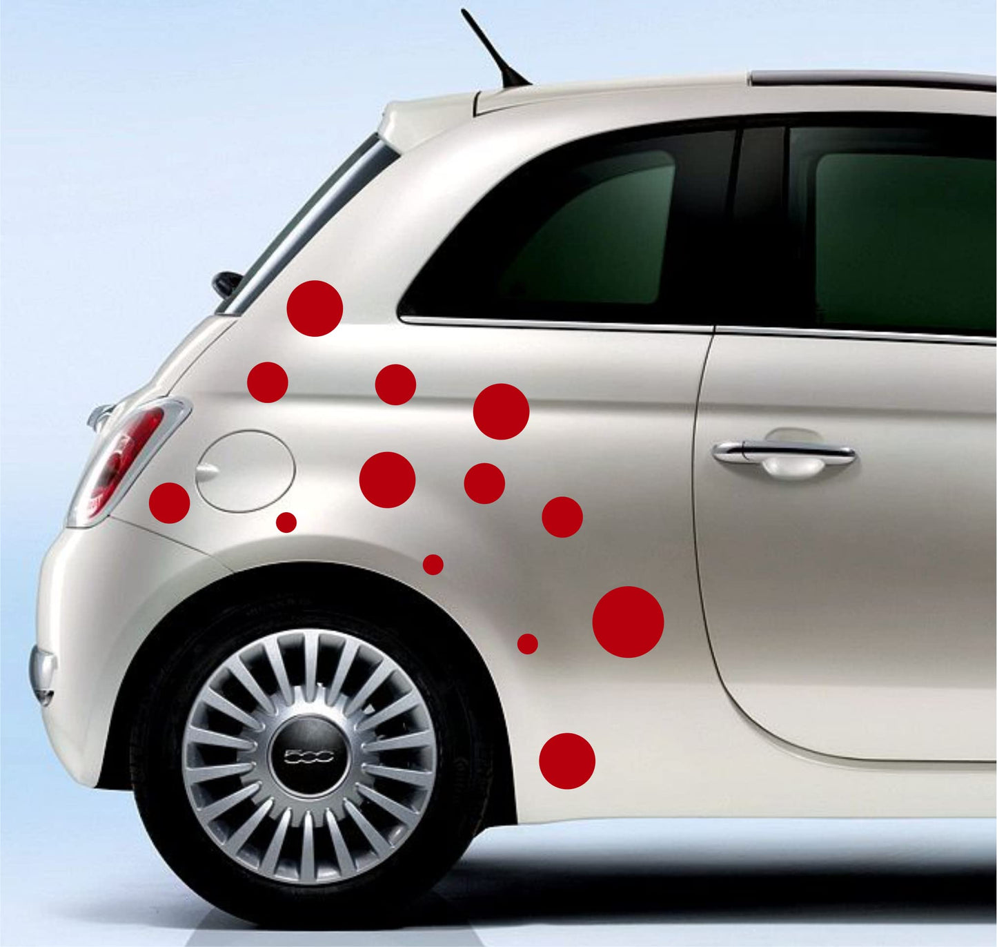 DualColorStampe Adesivi Compatibili con Fiat 500 stickers universali tuning palline pois decal adesivi auto fiancata laterale COD.0216 a €11.99 solo da DualColorStampe