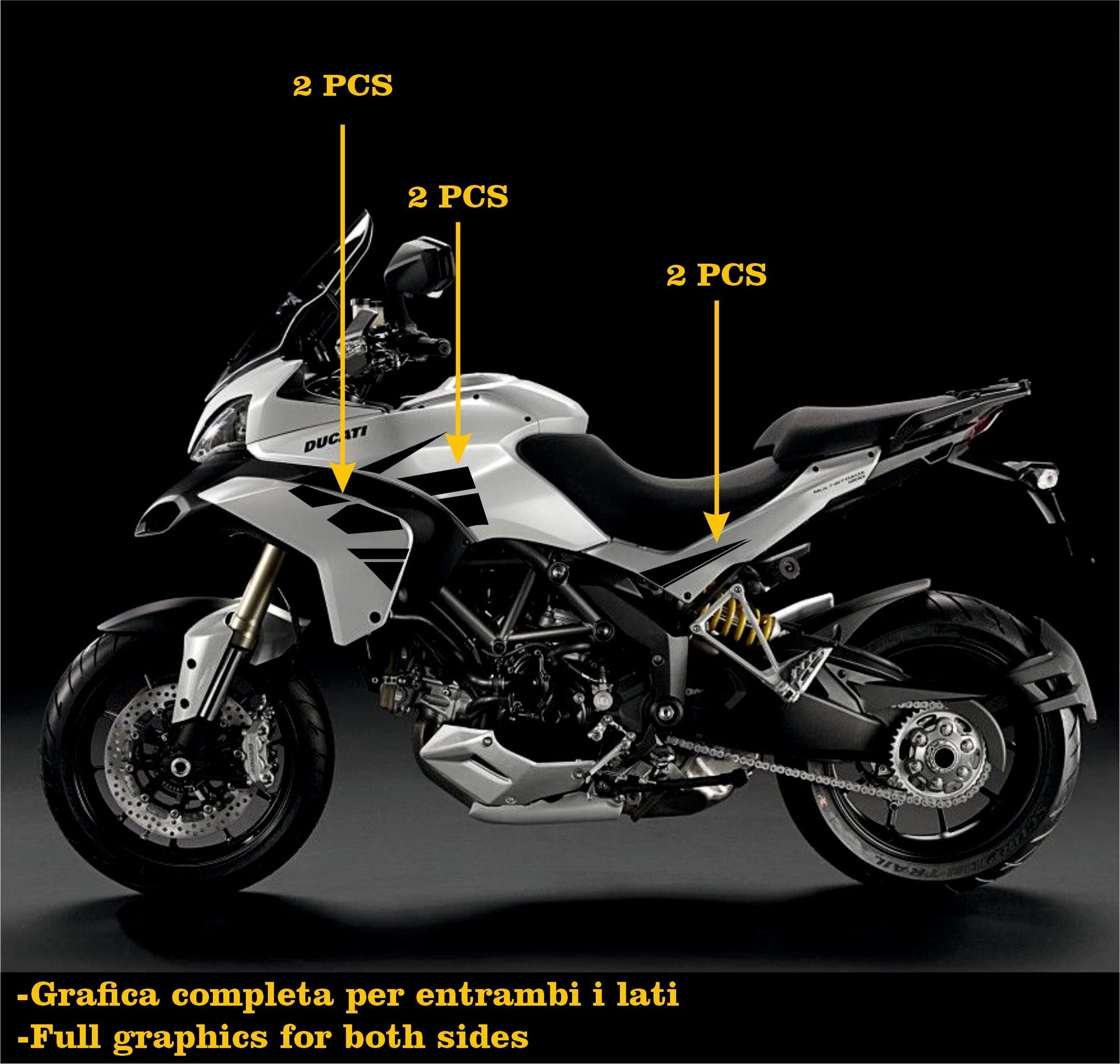 DualColorStampe Adesivi Compatibili con Ducati Multistrada 1200 S Kit completo Carena moto decalcomania serbatoio stickers COD.M0245 a €39.90 solo da DualColorStampe