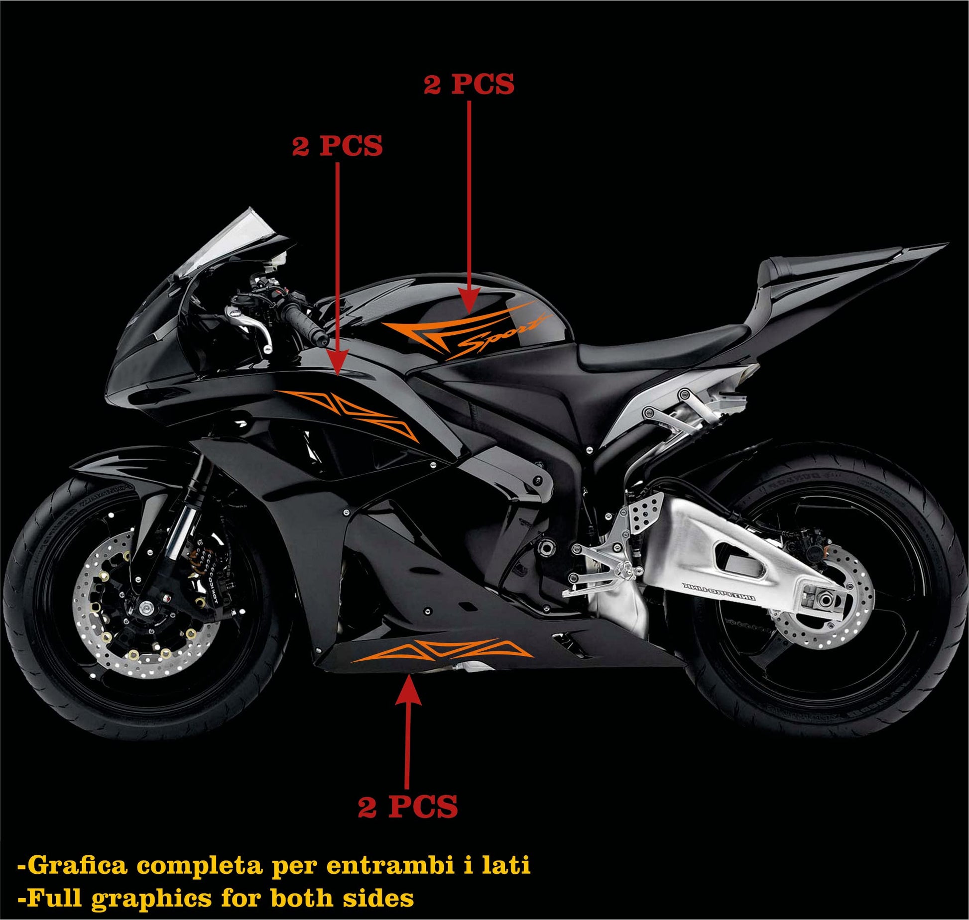 DualColorStampe Adesivi Compatibili con Honda CBR RR (2007-2010) carena DX-SX stickers Moto Motorbike COD.M0255 a €39.99 solo da DualColorStampe