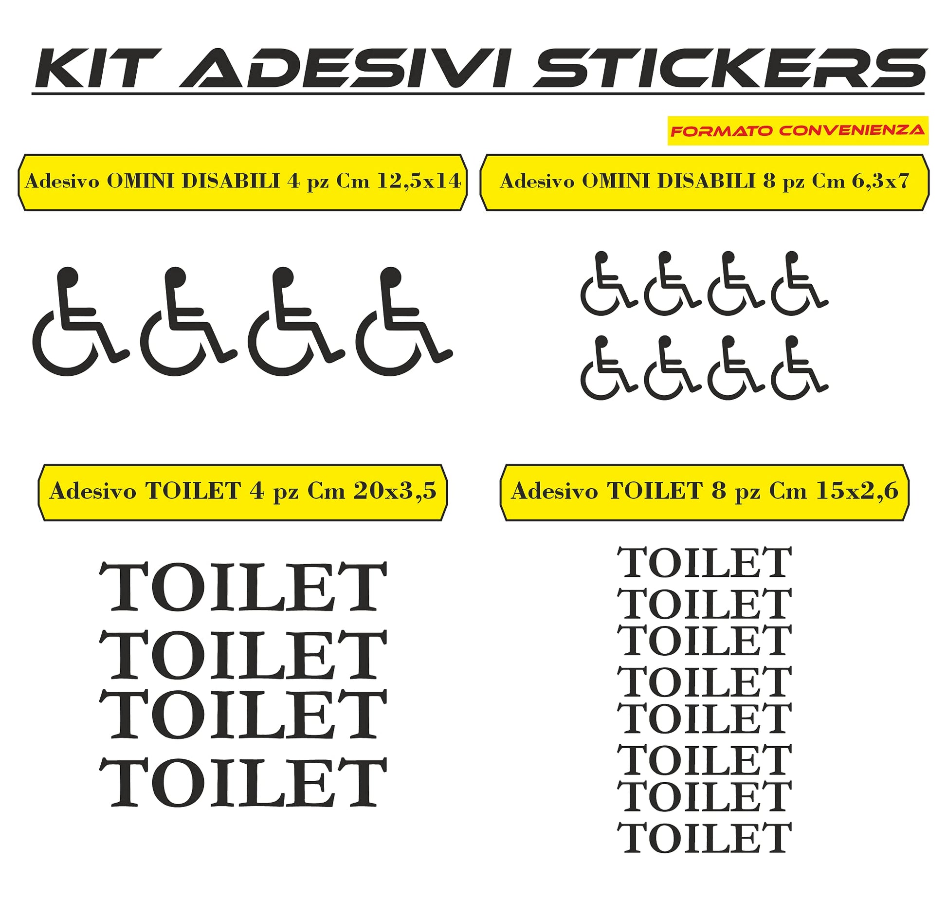 Adesivi per PORTA ETICHETTA BAGNO DISABILI stickers WC TOILETTE OMINI INVALIDI/SEDIA A ROTELLE COD.I0019 a €12.99 solo da DualColorStampe