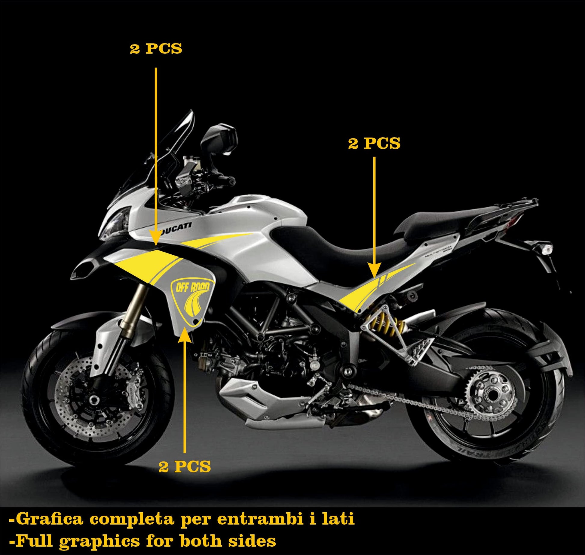 DualColorStampe Adesivi Compatibili con Ducati Multistrada 1200 S Kit completo Carena moto OFF ROAD decalcomania serbatoio stickers COD.M0246 a €39.90 solo da DualColorStampe