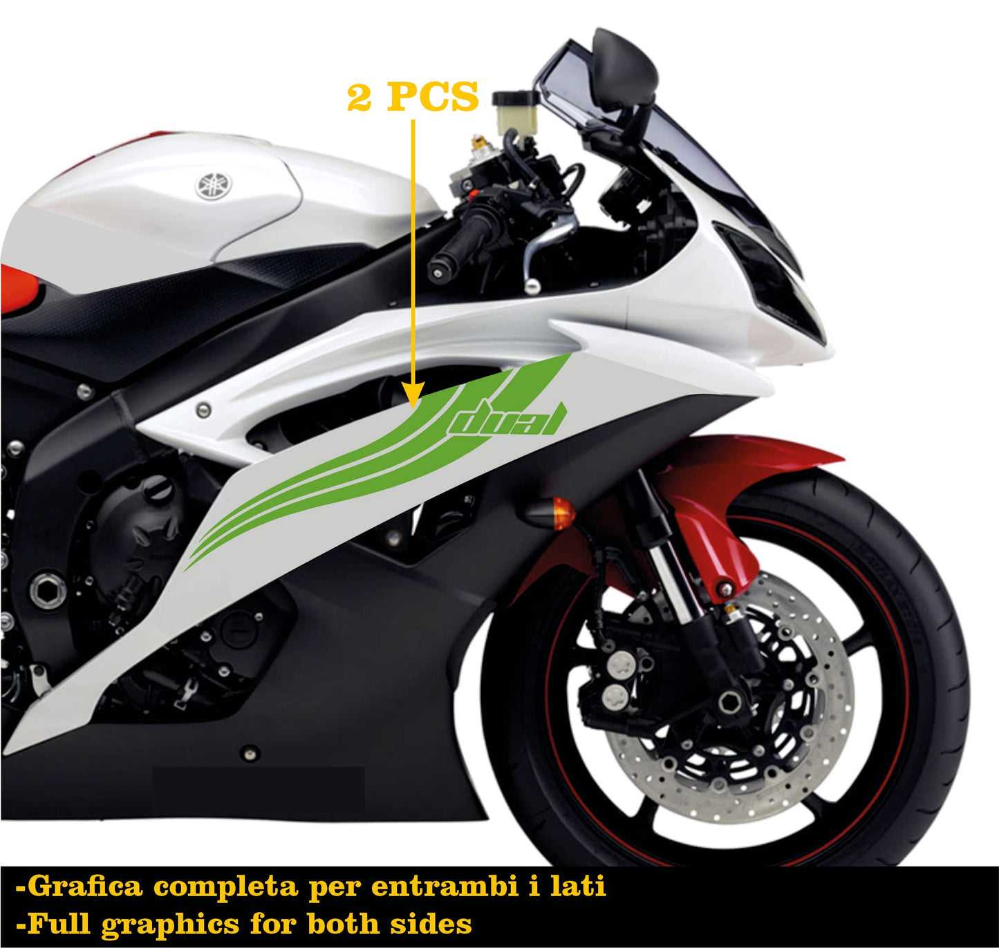 DualColorStampe Adesivi Compatibili con Yamaha R6 ANNO 2008 carena moto accessori stickers Motociclo colore a scelta DUAL COD.M0281 a €25.99 solo da DualColorStampe