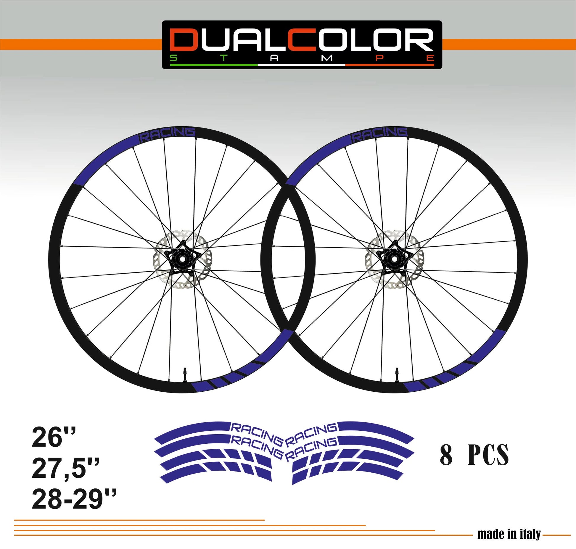 DualColorStampe Adesivi Cerchi Bici 26'' - 27,5'' - 28-29'' Pollici Ruota Bici MTB Bike Stickers Cerchi MTB racing B0031 a €10.00 solo da DualColorStampe