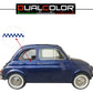 DualColorStampe Adesivi Compatibili con Fiat 500L (ANNO 1972) stickers SCACCHIERA tuning decal adesivi auto fiancata laterale COD.0357