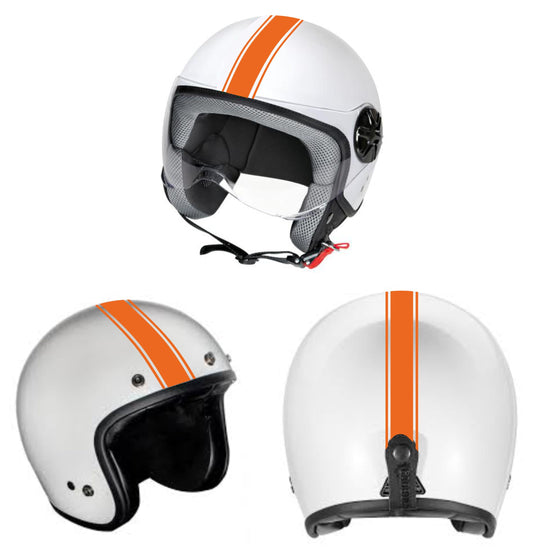 DualColorStampe Adesivi per casco moto motorino Helmet universale Stripes Strisce Design sportivo stickers STRISCIA adesiva - C0068
