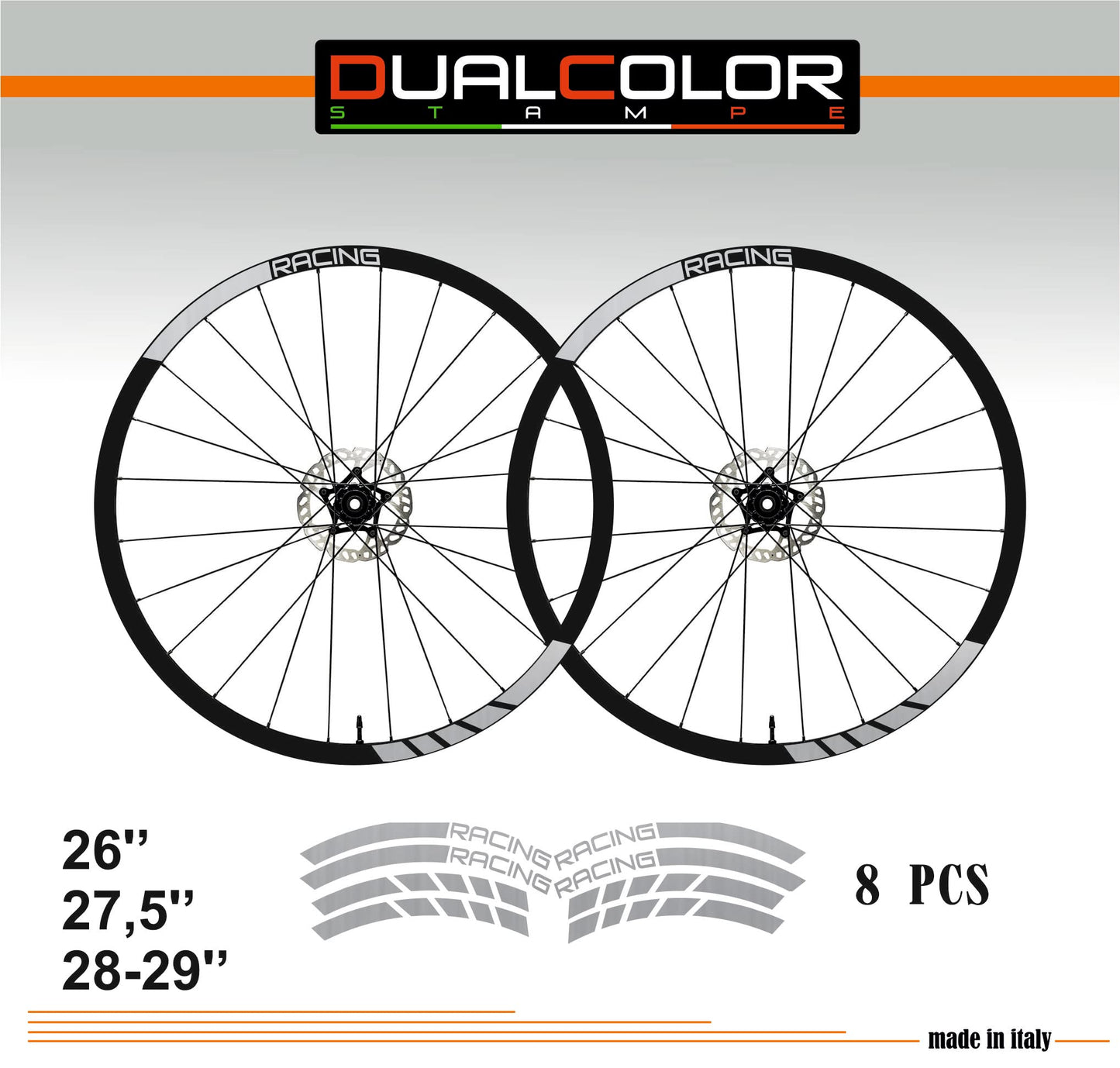 DualColorStampe Adesivi Cerchi Bici 26'' - 27,5'' - 28-29'' Pollici Ruota Bici MTB Bike Stickers Cerchi MTB racing B0031 a €10.00 solo da DualColorStampe