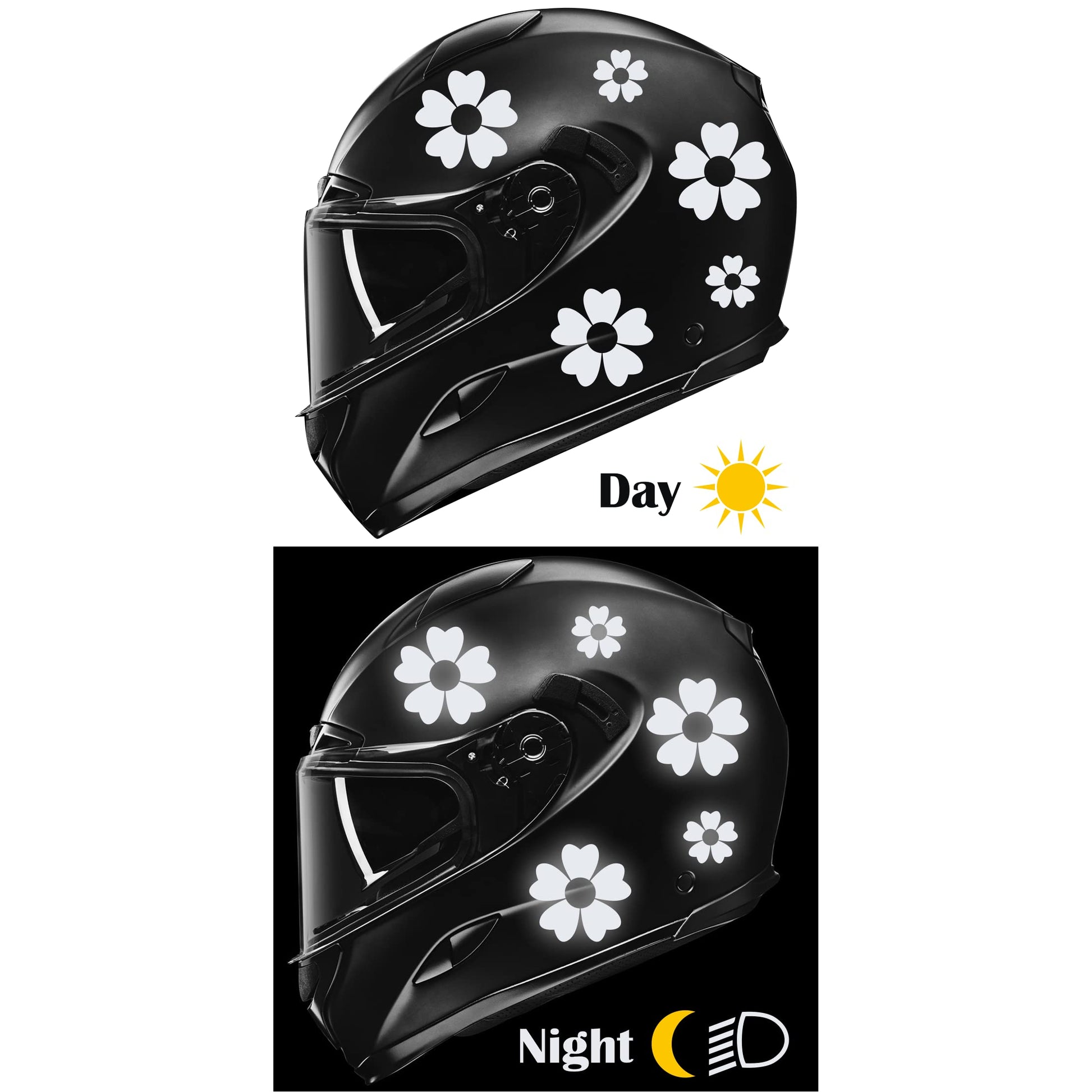 DualColorStampe Adesivi FIORI CASCO DONNA rifrangenti riflettenti catarifrangenti per scooter bici bicicletta auto moto stickers COD.C0059 a €11.99 solo da DualColorStampe