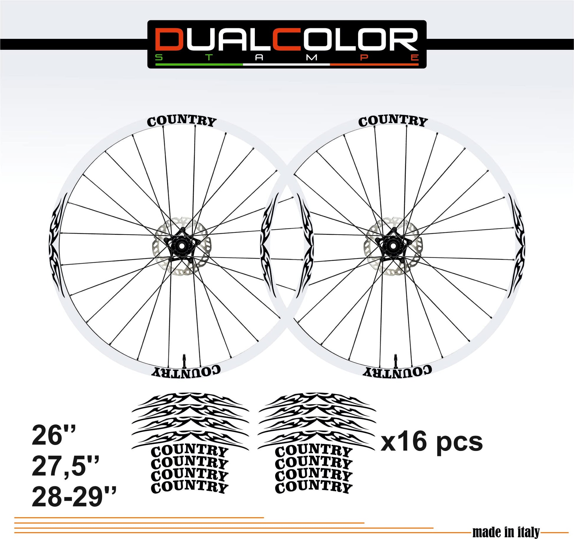 DualColorStampe Adesivi Cerchi Bici 26'' - 27,5'' - 28-29'' Pollici Ruota Bici MTB Bike Stickers Cerchi MTB B0056 a €10.00 solo da DualColorStampe