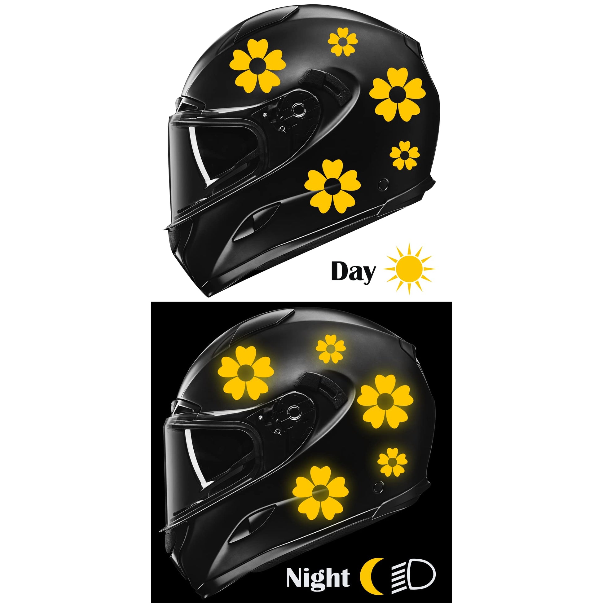 DualColorStampe Adesivi FIORI CASCO DONNA rifrangenti riflettenti catarifrangenti per scooter bici bicicletta auto moto stickers COD.C0059 a €11.99 solo da DualColorStampe