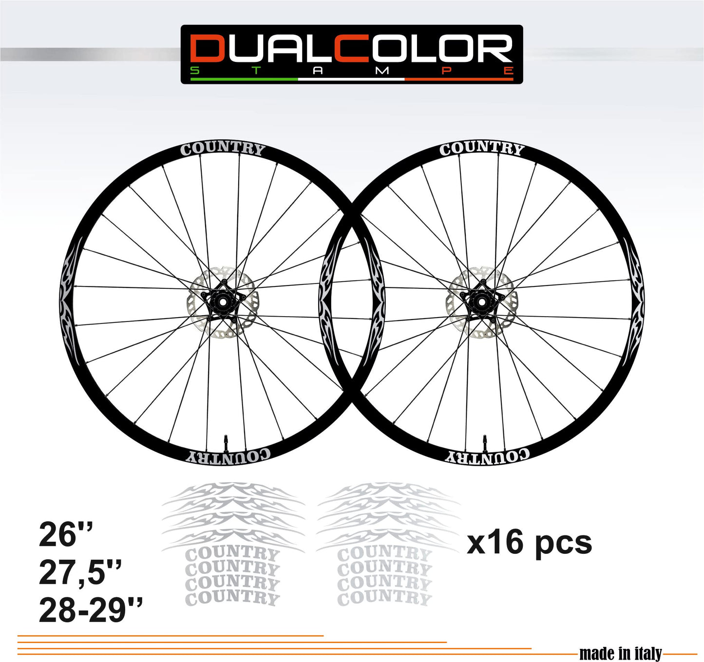 DualColorStampe Adesivi Cerchi Bici 26'' - 27,5'' - 28-29'' Pollici Ruota Bici MTB Bike Stickers Cerchi MTB B0056 a €10.00 solo da DualColorStampe