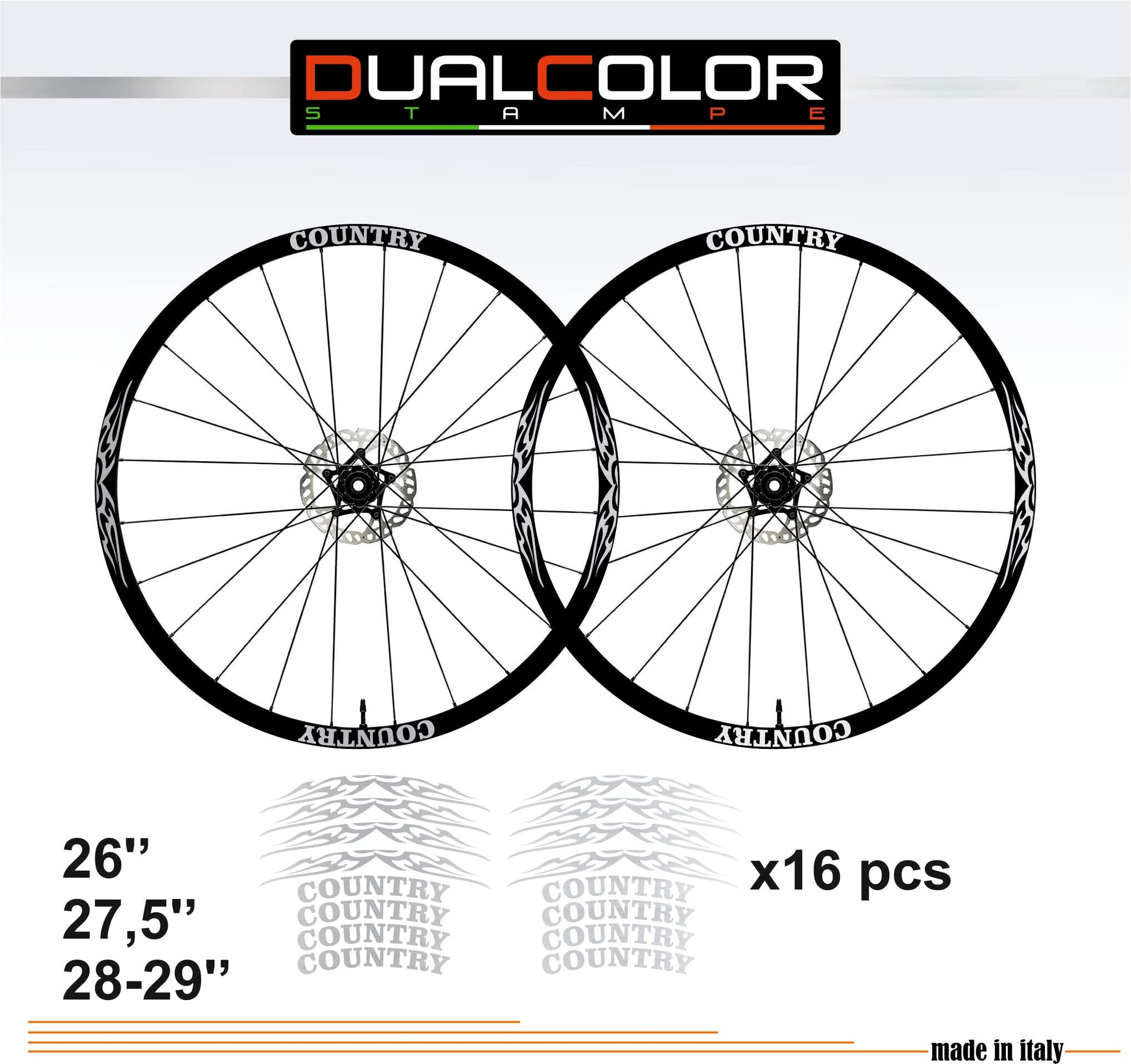 DualColorStampe Adesivi Cerchi Bici 26'' - 27,5'' - 28-29'' Pollici Ruota Bici MTB Bike Stickers Cerchi MTB B0056 a €10.00 solo da DualColorStampe