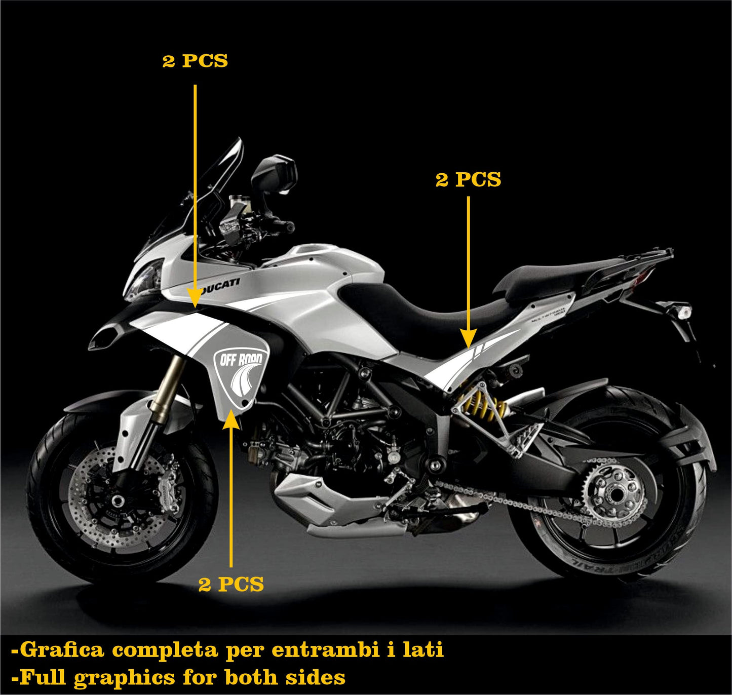 DualColorStampe Adesivi Compatibili con Ducati Multistrada 1200 S Kit completo Carena moto OFF ROAD decalcomania serbatoio stickers COD.M0246 a €39.90 solo da DualColorStampe