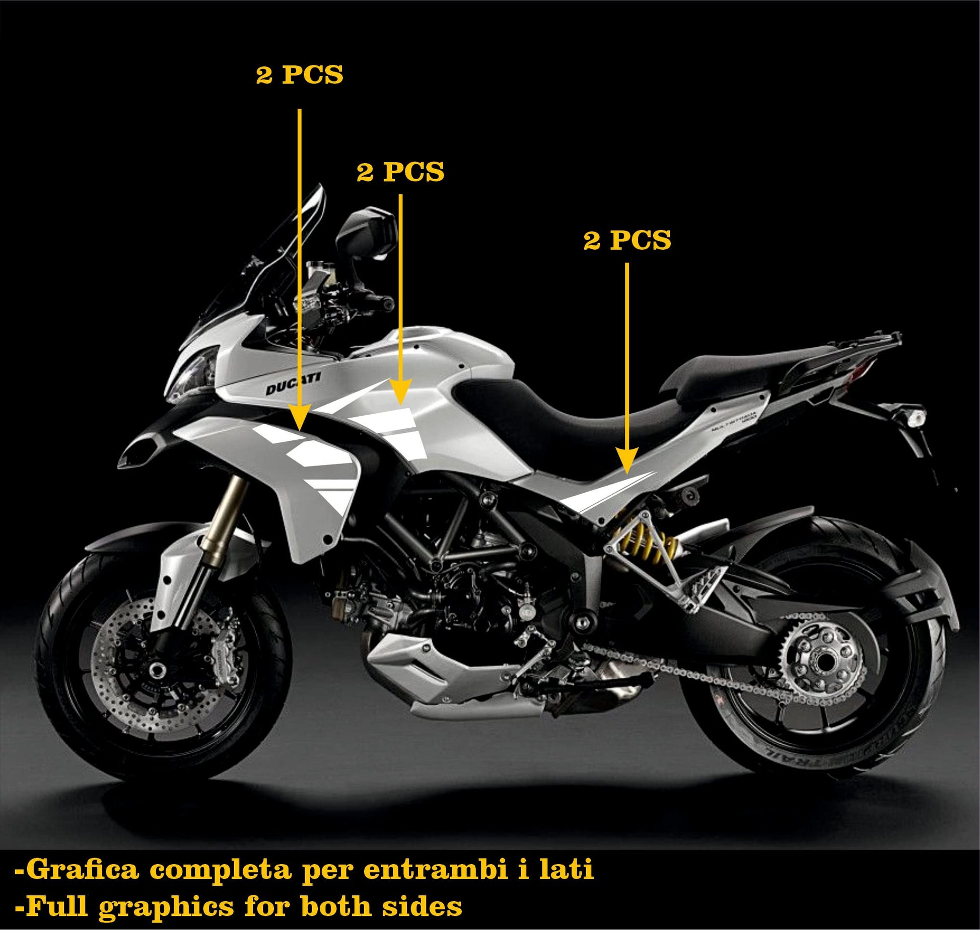 DualColorStampe Adesivi Compatibili con Ducati Multistrada 1200 S Kit completo Carena moto decalcomania serbatoio stickers COD.M0245 a €39.90 solo da DualColorStampe