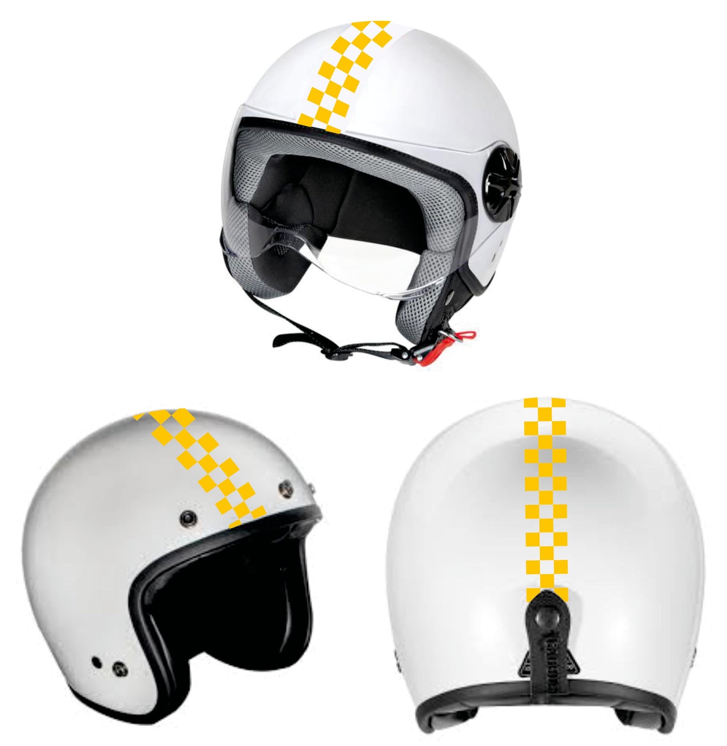 DualColorStampe Adesivi per casco moto motorino Helmet universale Stripes Strisce Design sportivo stickers SCACCHI C0063 a €12.99 solo da DualColorStampe