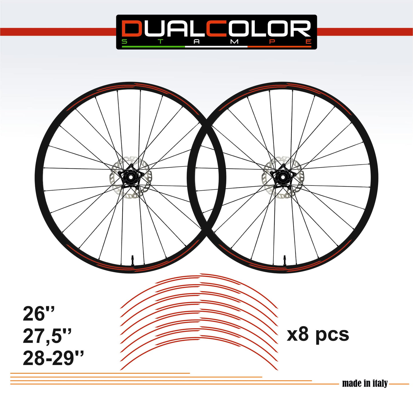 DualColorStampe Adesivi Cerchi Bici 26'' - 27,5'' - 28-29'' Pollici Ruota Bici MTB Bike Stickers Cerchi MTB accessori MTB B0043 a €10.00 solo da DualColorStampe