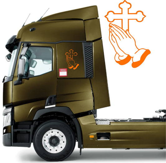 DualColorStampe Adesivi compatibili con Scania Iveco Man Daf Volvo tir furgone crocifisso Madonna decorazioni camion accessori auto stickers COD.0226 a €18.90 solo da DualColorStampe