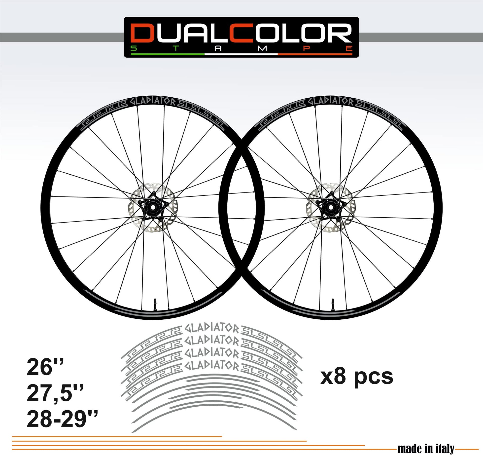 DualColorStampe Adesivi Cerchi Bici 26'' - 27,5'' - 28-29'' Pollici Ruota Bici MTB Bike Stickers Cerchi MTB B0054 a €10.00 solo da DualColorStampe