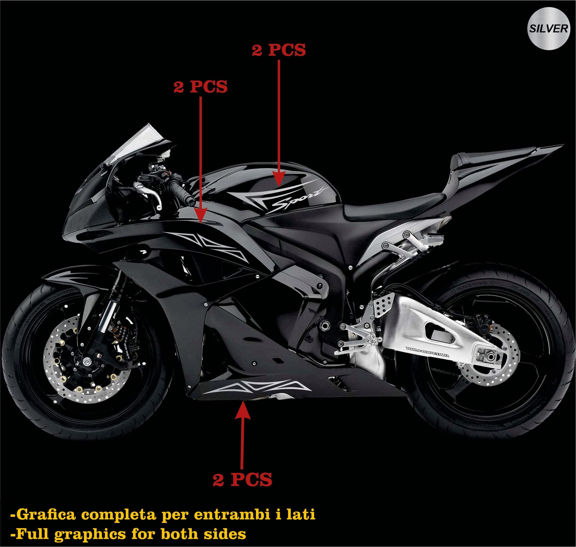 DualColorStampe Adesivi Compatibili con Honda CBR RR (2007-2010) carena DX-SX stickers Moto Motorbike COD.M0255 a €39.99 solo da DualColorStampe