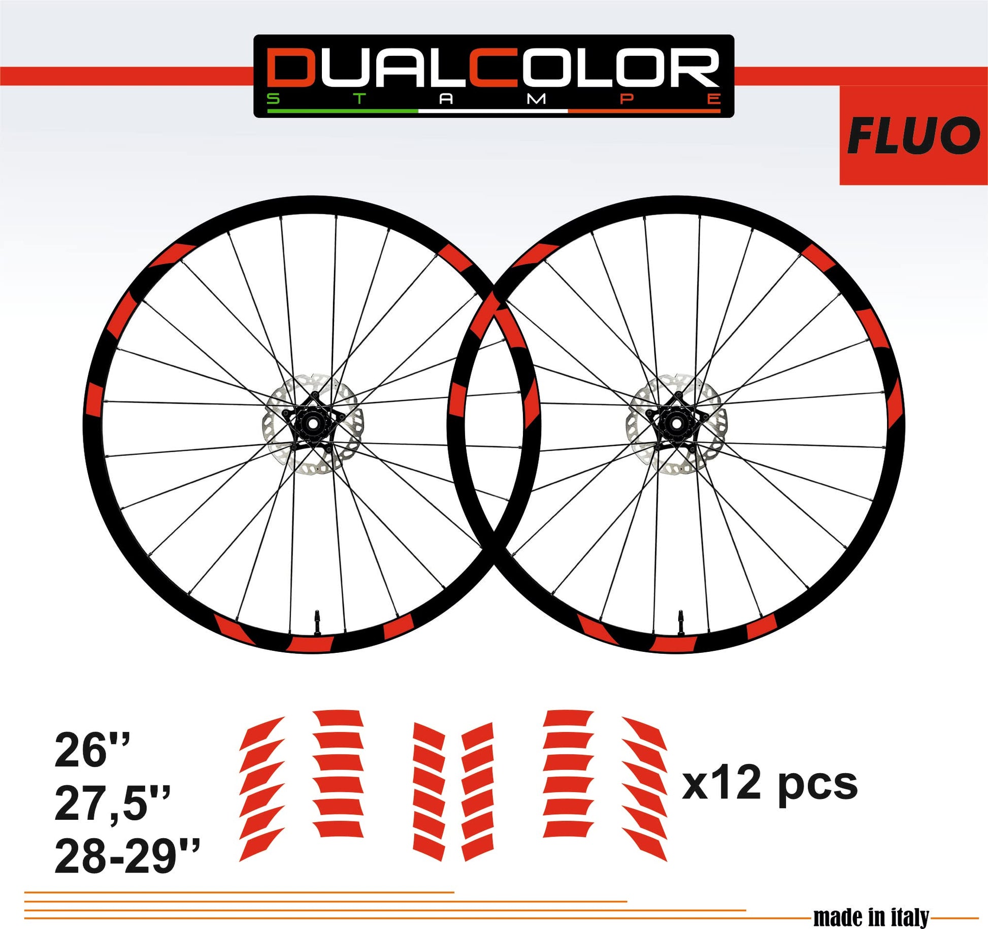 DualColorStampe Adesivi Cerchi Bici 26'' - 27,5'' - 28-29'' Pollici Ruota Bici MTB Bike Stickers Cerchi MTB B0060 a €10.00 solo da DualColorStampe