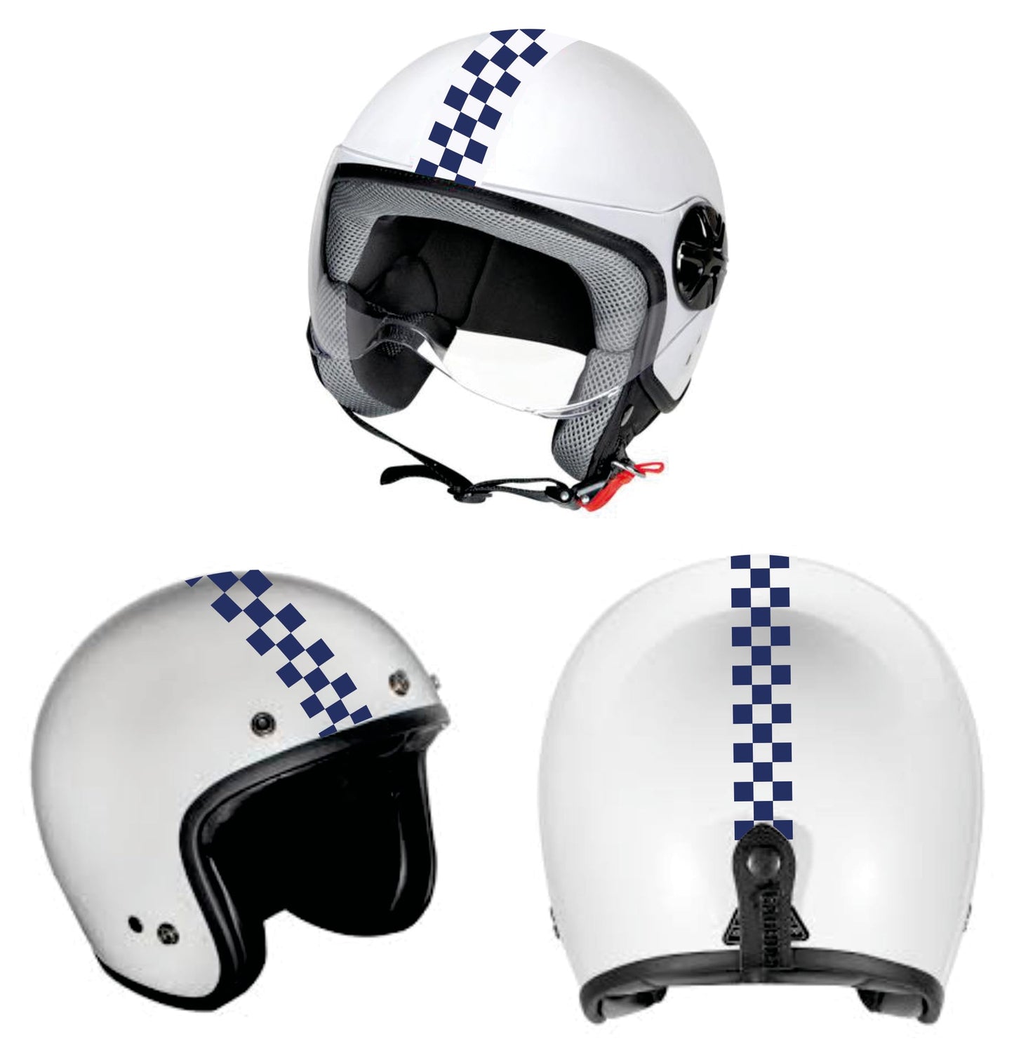 DualColorStampe Adesivi per casco moto motorino Helmet universale Stripes Strisce Design sportivo stickers SCACCHI C0063 a €12.99 solo da DualColorStampe