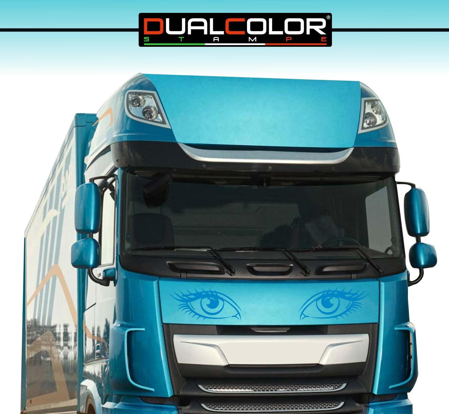 DualColorStampe Adesivi Compatibili con Scania Daf Iveco Man Camion accessori camion stickers OCCHI camion camper COD.0363