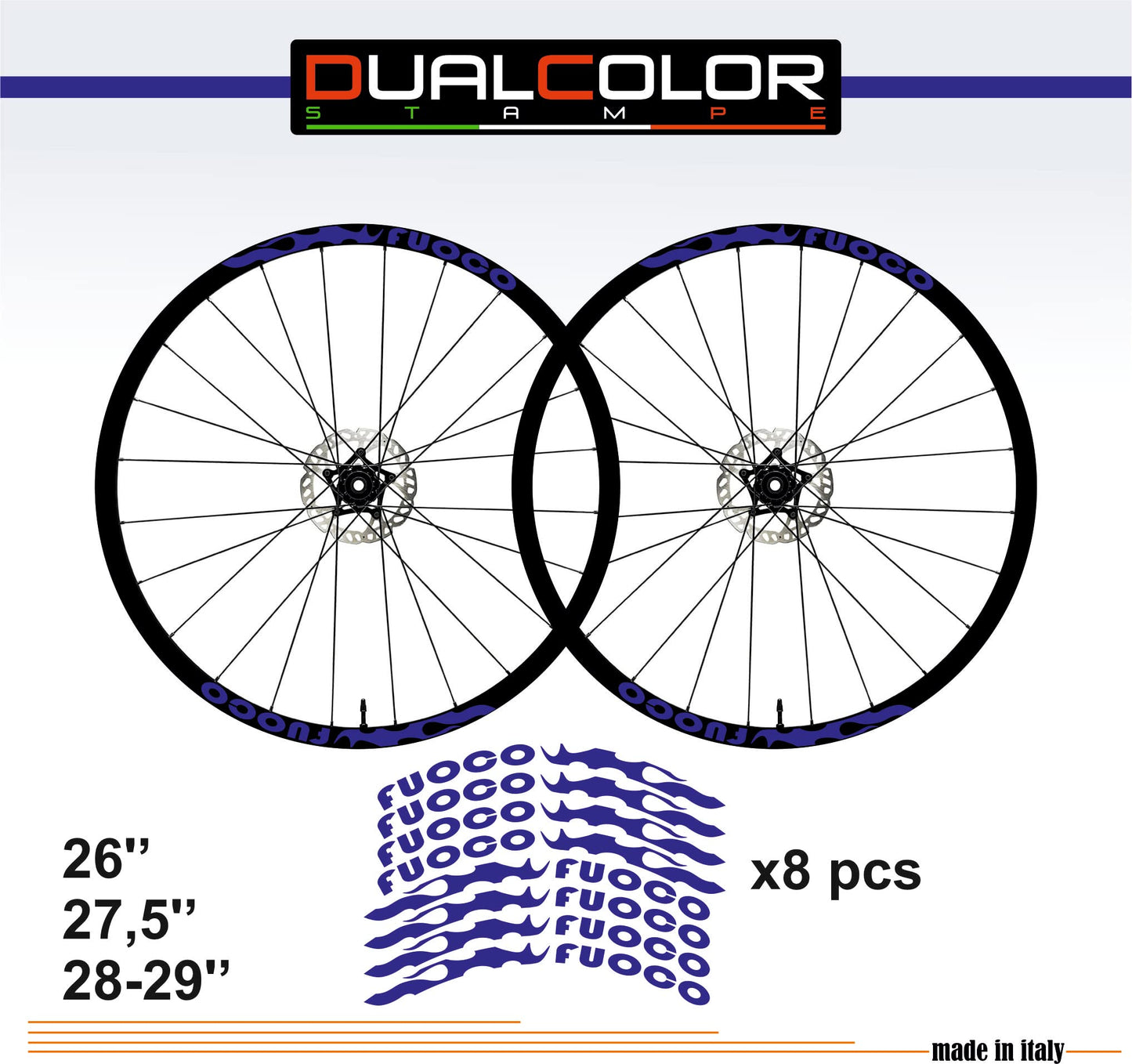 DualColorStampe Adesivi Cerchi Bici 26'' - 27,5'' - 28-29'' Pollici Ruota Bici MTB Bike Stickers Cerchi MTB B0057 a €10.00 solo da DualColorStampe