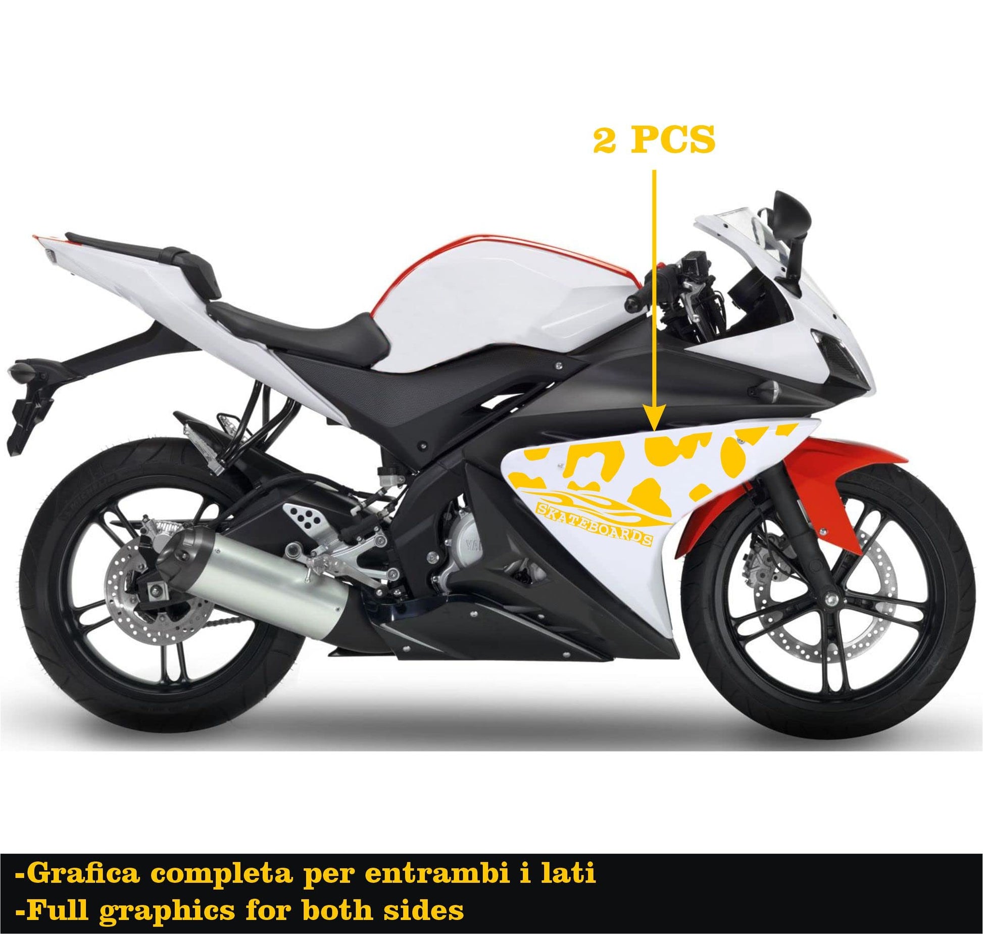 DualColorStampe Adesivi Compatibili con Yamaha YZF-R125 R125 (DX-SX) Carena moto decal stickers Design maculato M0168 a €35.99 solo da DualColorStampe