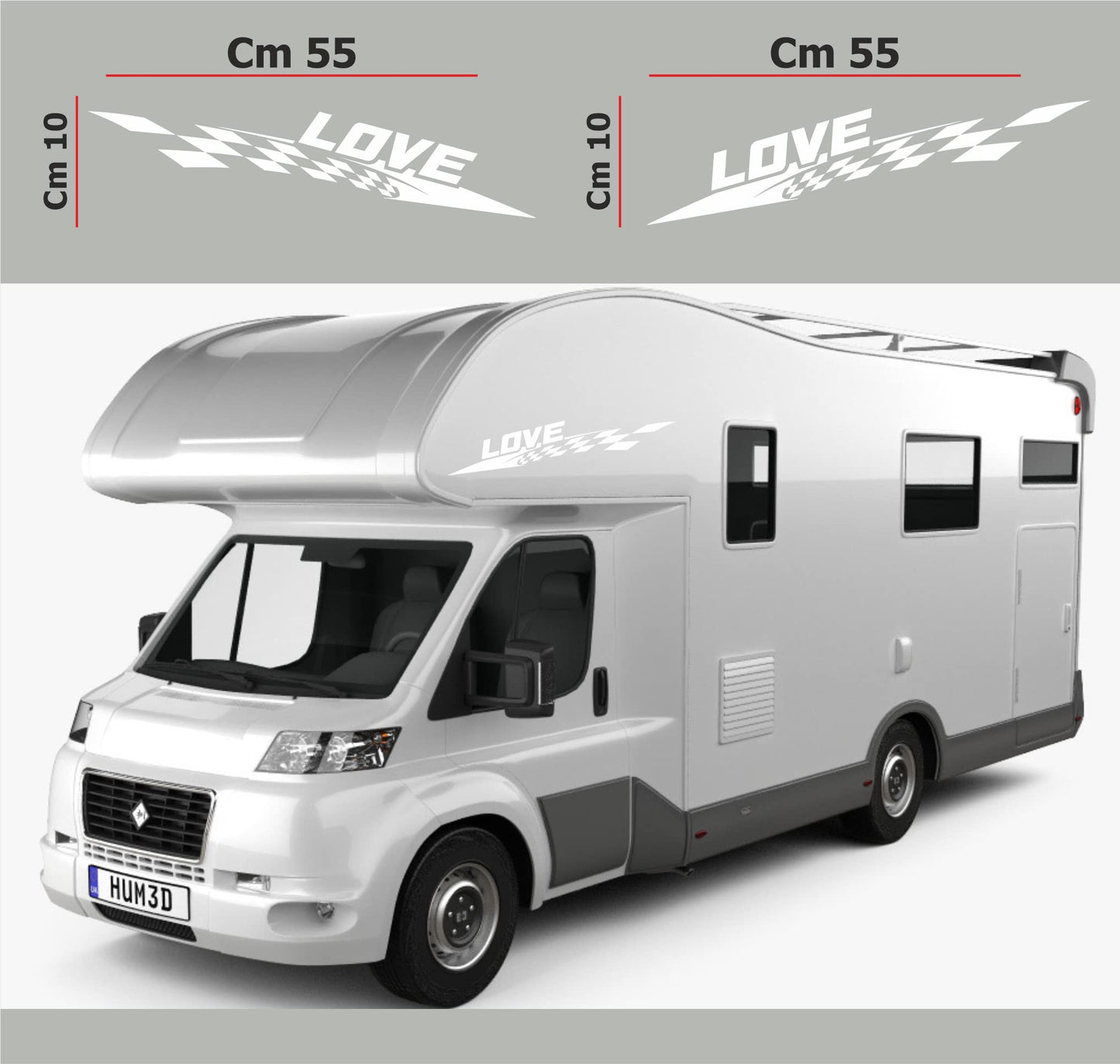 DualColorStampe Adesivi per Camper Compatibili con Adria Arca Bürstner Carthago Chausson Elnagh Mclouis Caravan Scacchiera roulotte COD.0209 a €16.99 solo da DualColorStampe