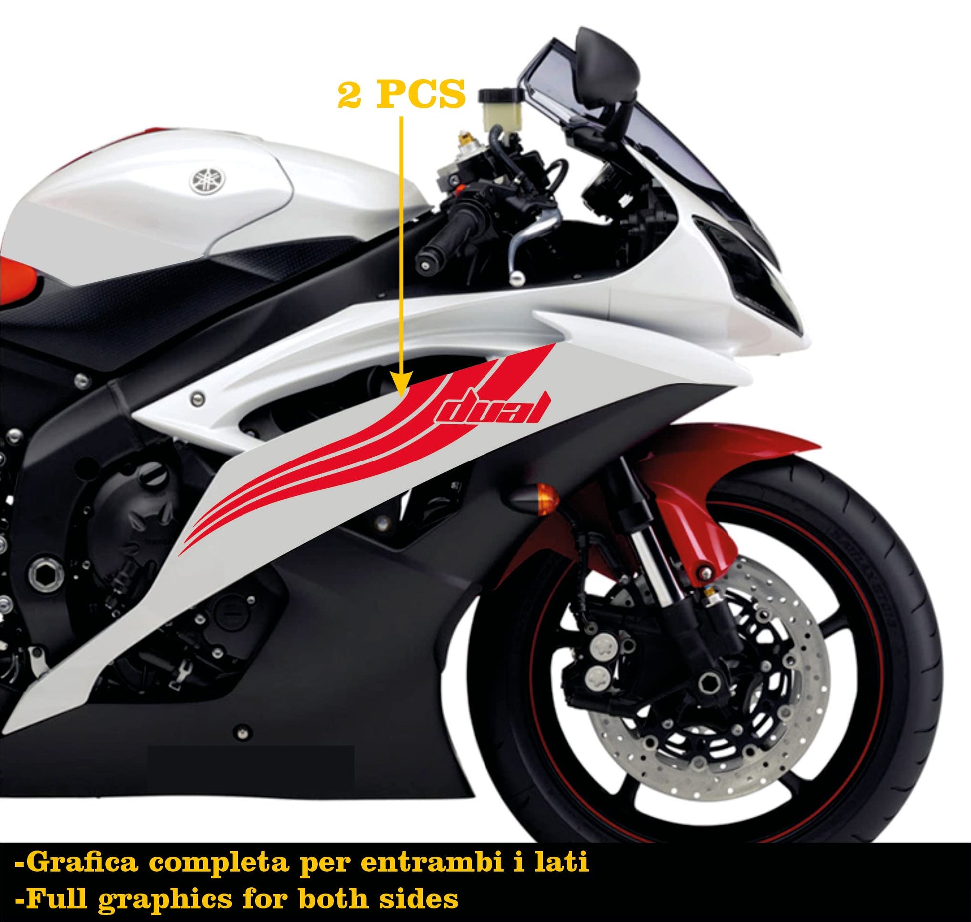 DualColorStampe Adesivi Compatibili con Yamaha R6 ANNO 2008 carena moto accessori stickers Motociclo colore a scelta DUAL COD.M0281 a €25.99 solo da DualColorStampe