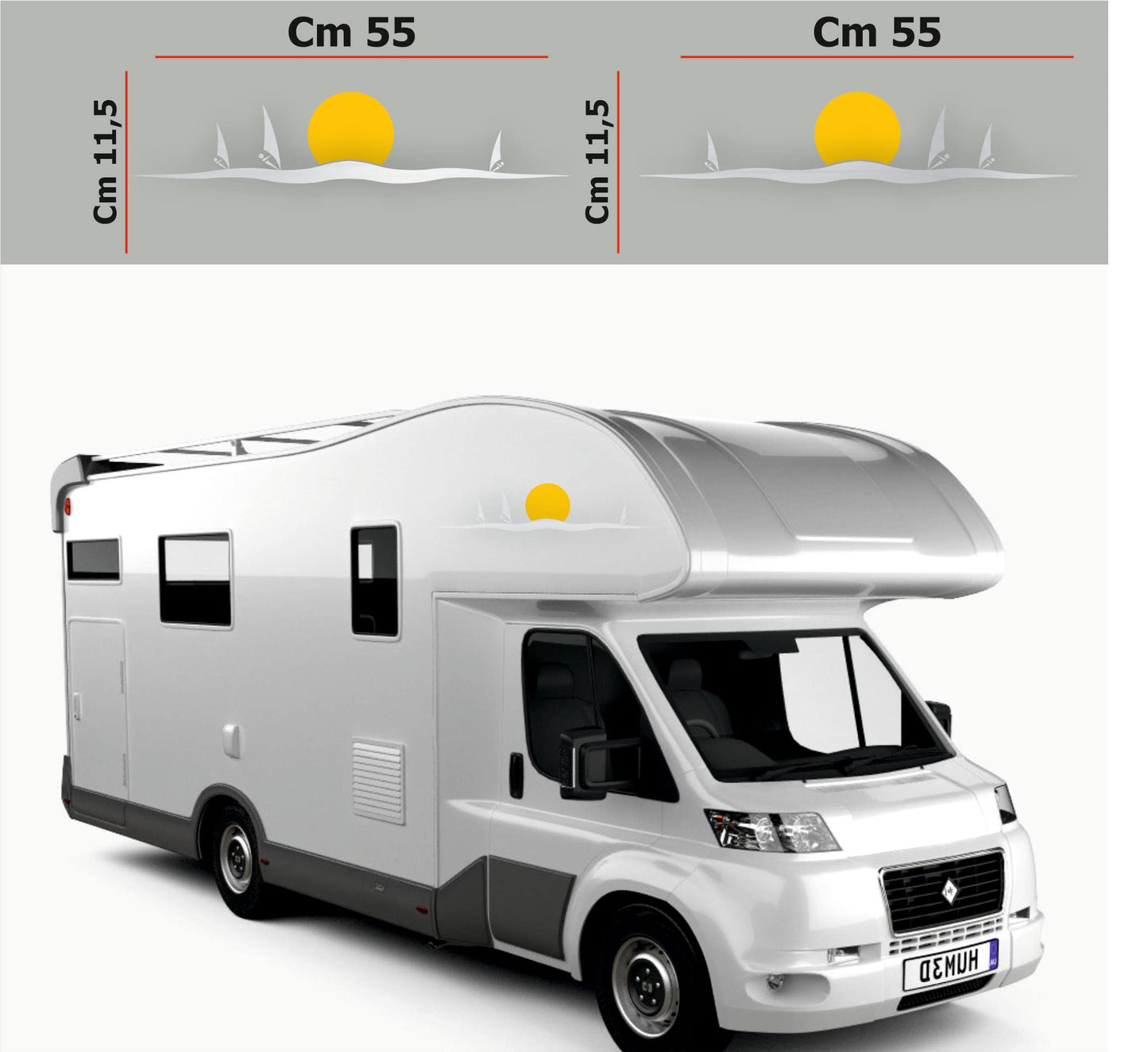 DualColorStampe Adesivi per Camper Compatibili con Adria Arca Bürstner Carthago Chausson Elnagh Mclouis Caravan Motorhome roulotte SURF SOLE CAMPER COD.0336 a €24.99 solo da DualColorStampe