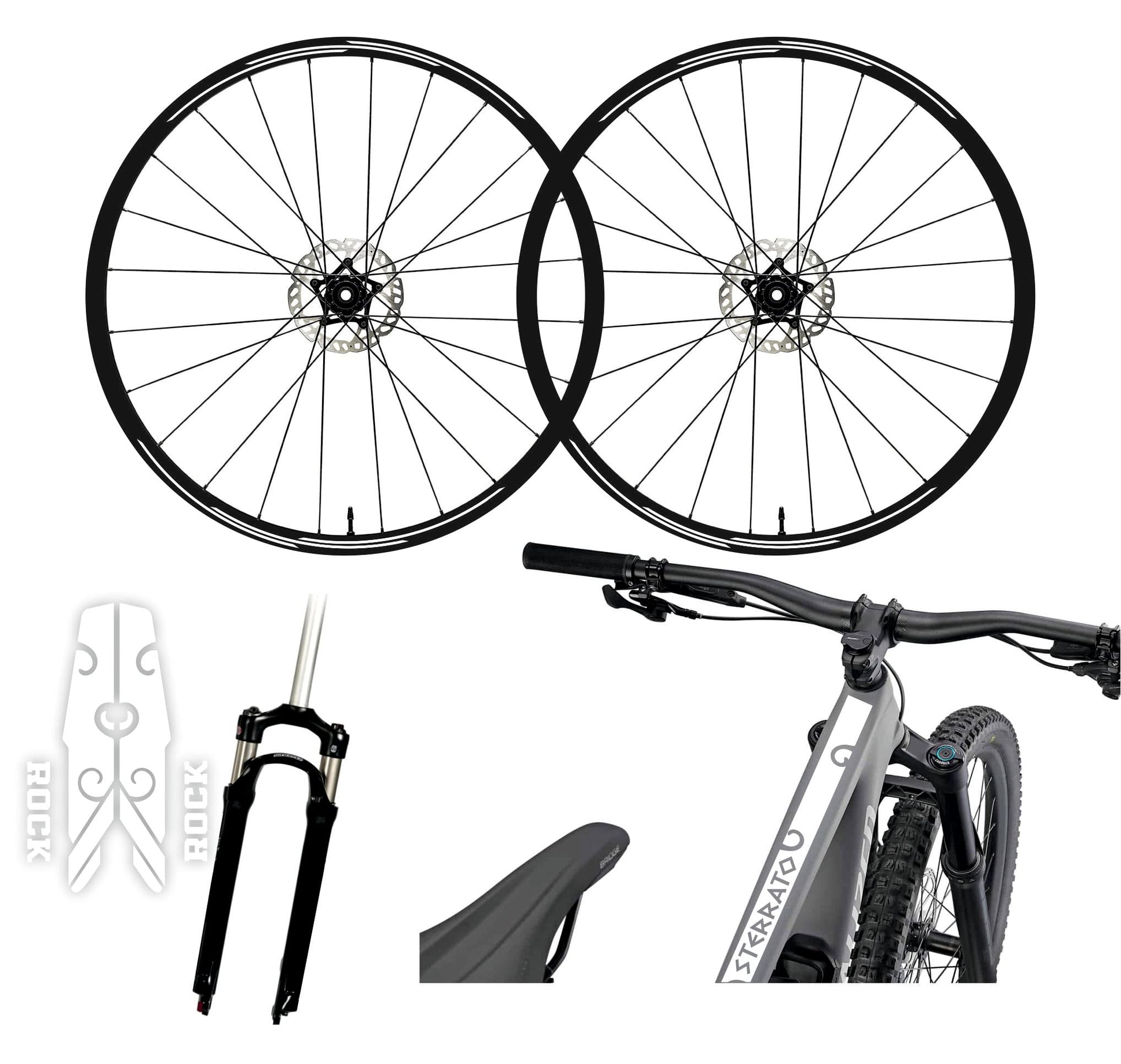 Set completo Adesivi Cerchi Bici MTB 26'' - 27,5'' - 28-29'' Pollici, adesivi forcella MTB, adesivi telaio MTB B0066 a €45.00 solo da DualColorStampe