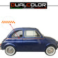 DualColorStampe Adesivi Compatibili con Fiat 500L (ANNO 1972) stickers SCACCHIERA tuning decal adesivi auto fiancata laterale COD.0357