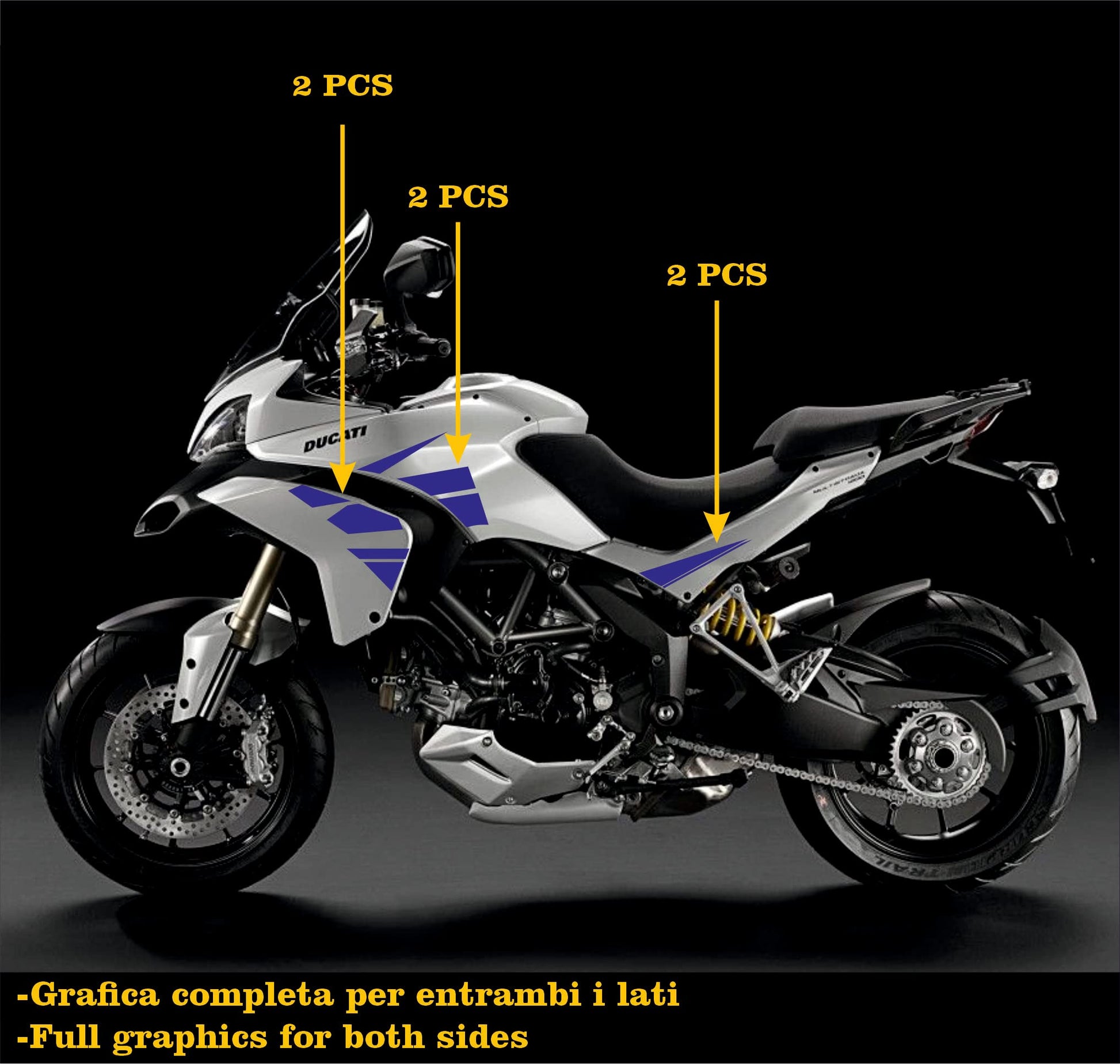 DualColorStampe Adesivi Compatibili con Ducati Multistrada 1200 S Kit completo Carena moto decalcomania serbatoio stickers COD.M0245 a €39.90 solo da DualColorStampe