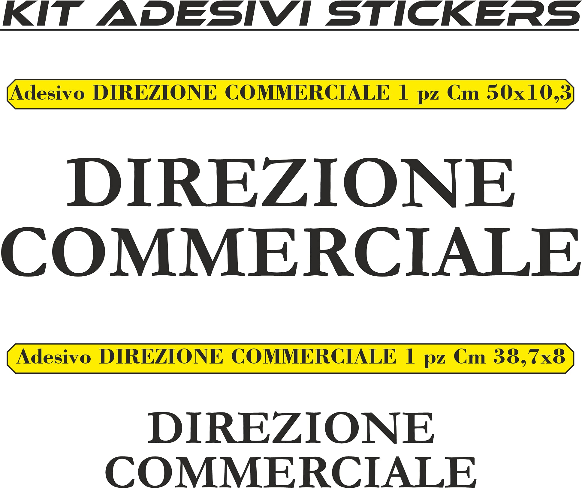 Adesivo DIREZIONE COMMERCIALE decorazione per porta azienda stickers COD. I0011 a €12.99 solo da DualColorStampe