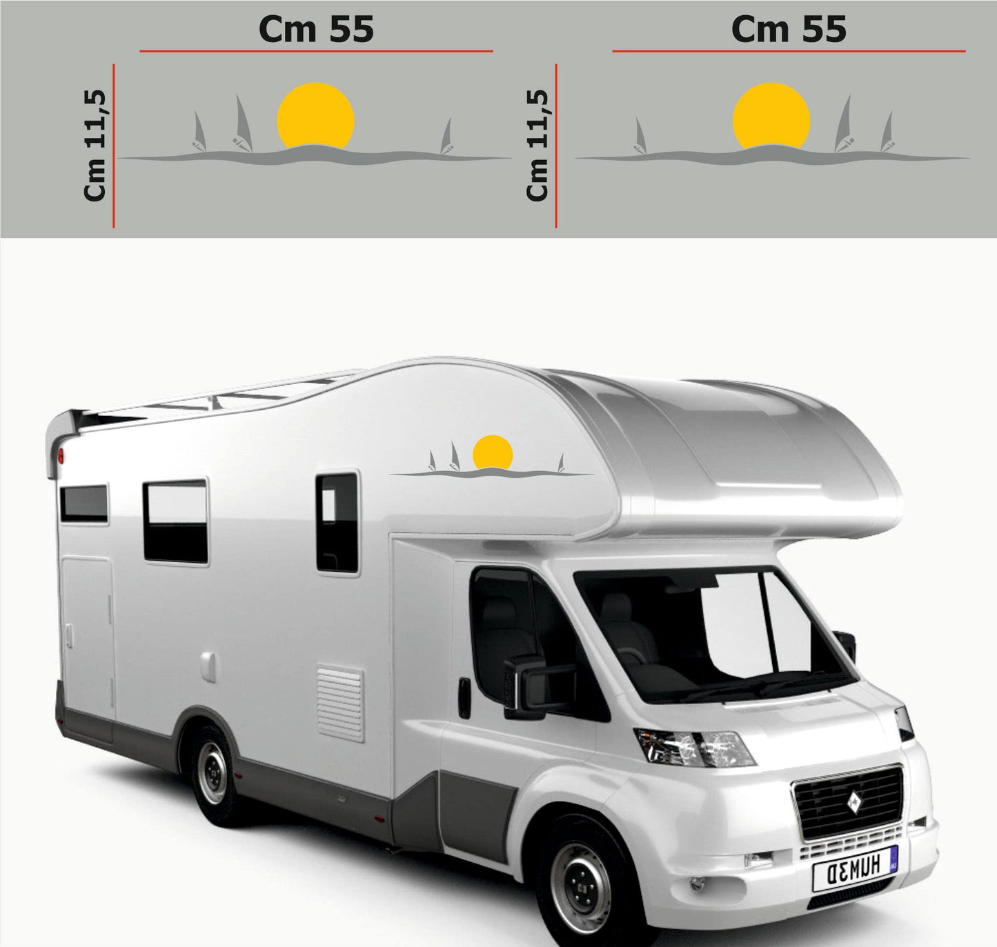 DualColorStampe Adesivi per Camper Compatibili con Adria Arca Bürstner Carthago Chausson Elnagh Mclouis Caravan Motorhome roulotte SURF SOLE CAMPER COD.0336 a €24.99 solo da DualColorStampe