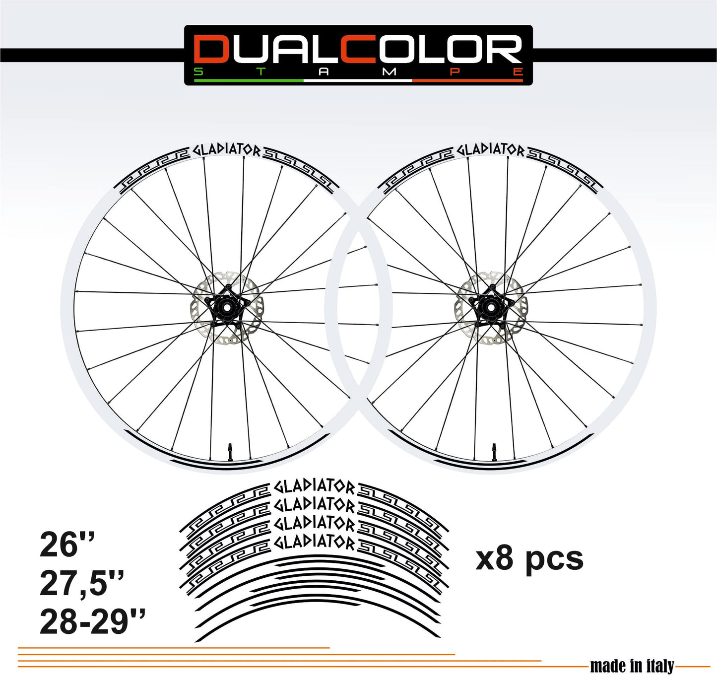 DualColorStampe Adesivi Cerchi Bici 26'' - 27,5'' - 28-29'' Pollici Ruota Bici MTB Bike Stickers Cerchi MTB B0054 a €10.00 solo da DualColorStampe