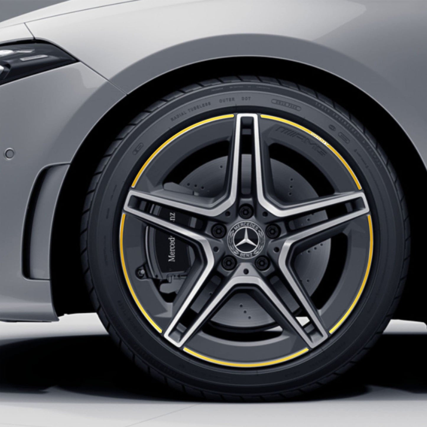 DualColorStampe Adesivi strisce cerchi compatibili con Mercedes-Benz AMG Cerchi in lega 18'' ruota cerchioni strisce stickers adesivi auto sport COD. 0337 a €14.99 solo da DualColorStampe