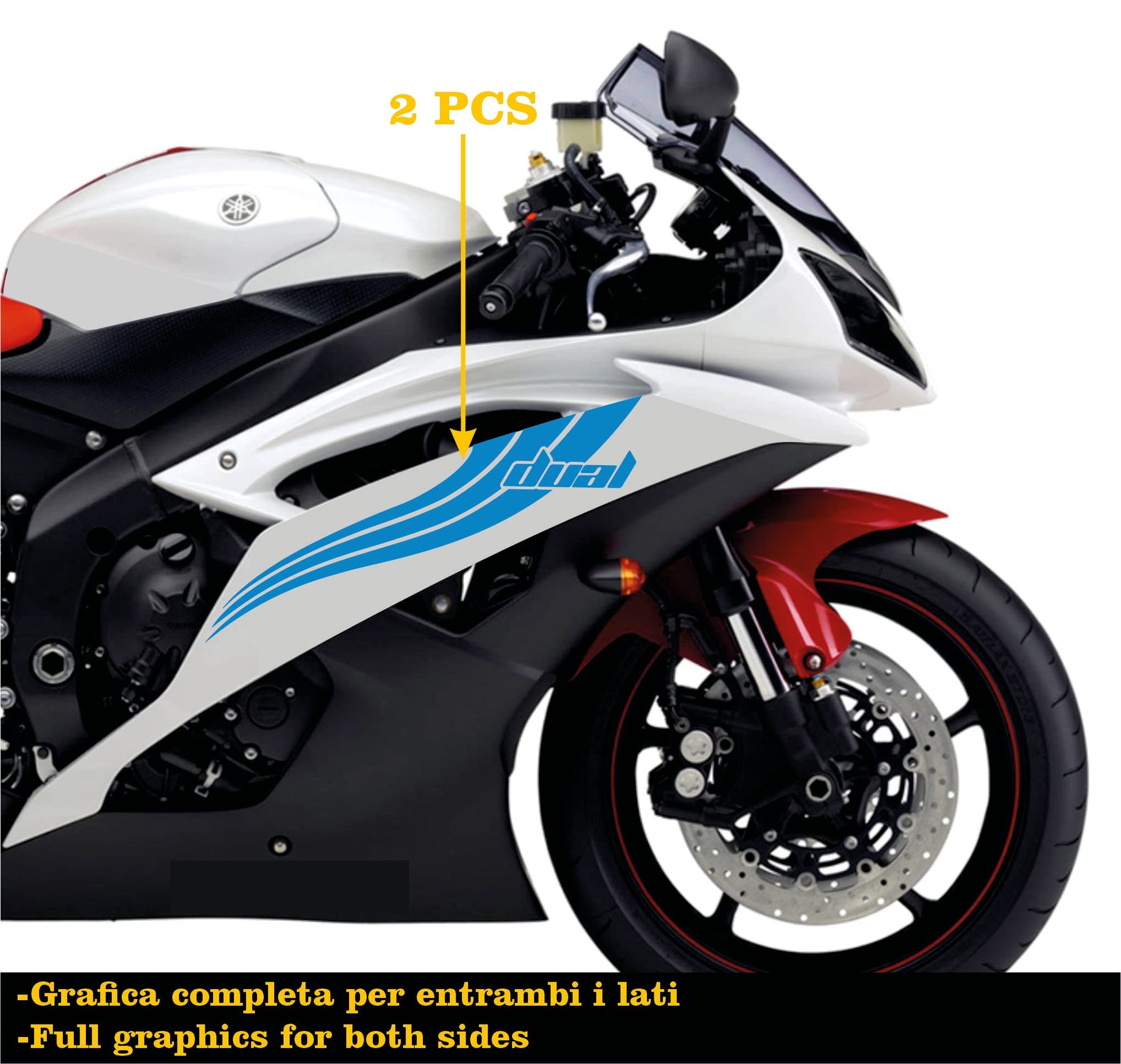 DualColorStampe Adesivi Compatibili con Yamaha R6 ANNO 2008 carena moto accessori stickers Motociclo colore a scelta DUAL COD.M0281 a €25.99 solo da DualColorStampe