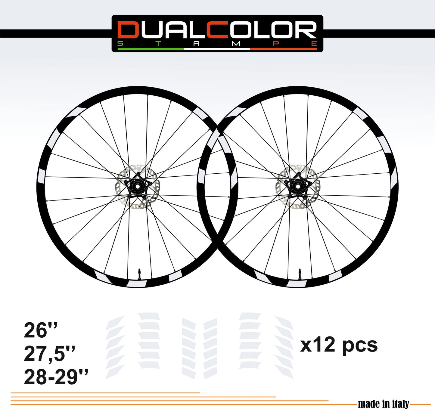 DualColorStampe Adesivi Cerchi Bici 26'' - 27,5'' - 28-29'' Pollici Ruota Bici MTB Bike Stickers Cerchi MTB B0060 a €10.00 solo da DualColorStampe