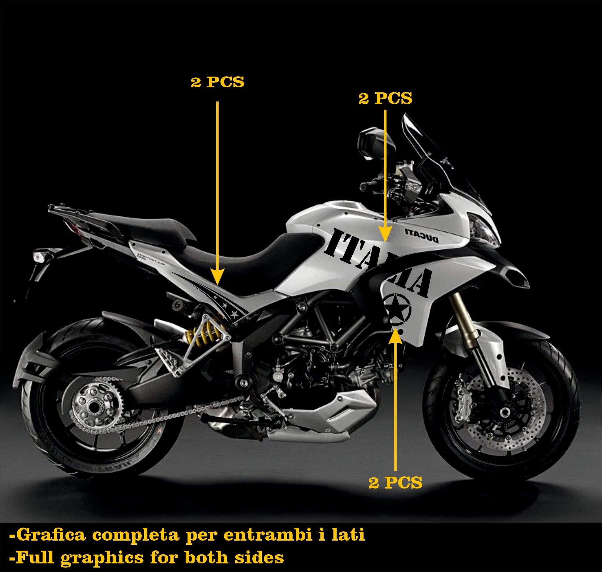 DualColorStampe Adesivi Compatibili con Ducati Multistrada 1200 S Kit completo Carena moto decalcomania serbatoio stickers ITALIA COD.M0247 a €39.90 solo da DualColorStampe