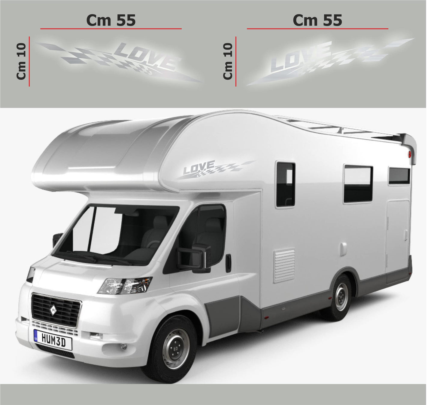 DualColorStampe Adesivi per Camper Compatibili con Adria Arca Bürstner Carthago Chausson Elnagh Mclouis Caravan Scacchiera roulotte COD.0209 a €16.99 solo da DualColorStampe